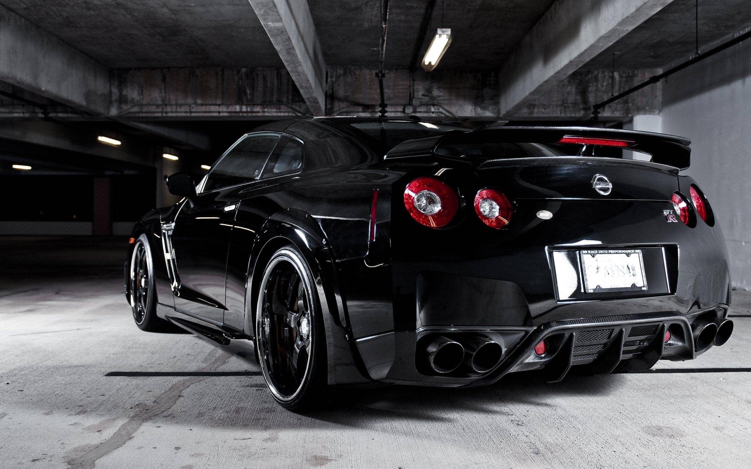 Nissan gtr r35 black cars wallpapers