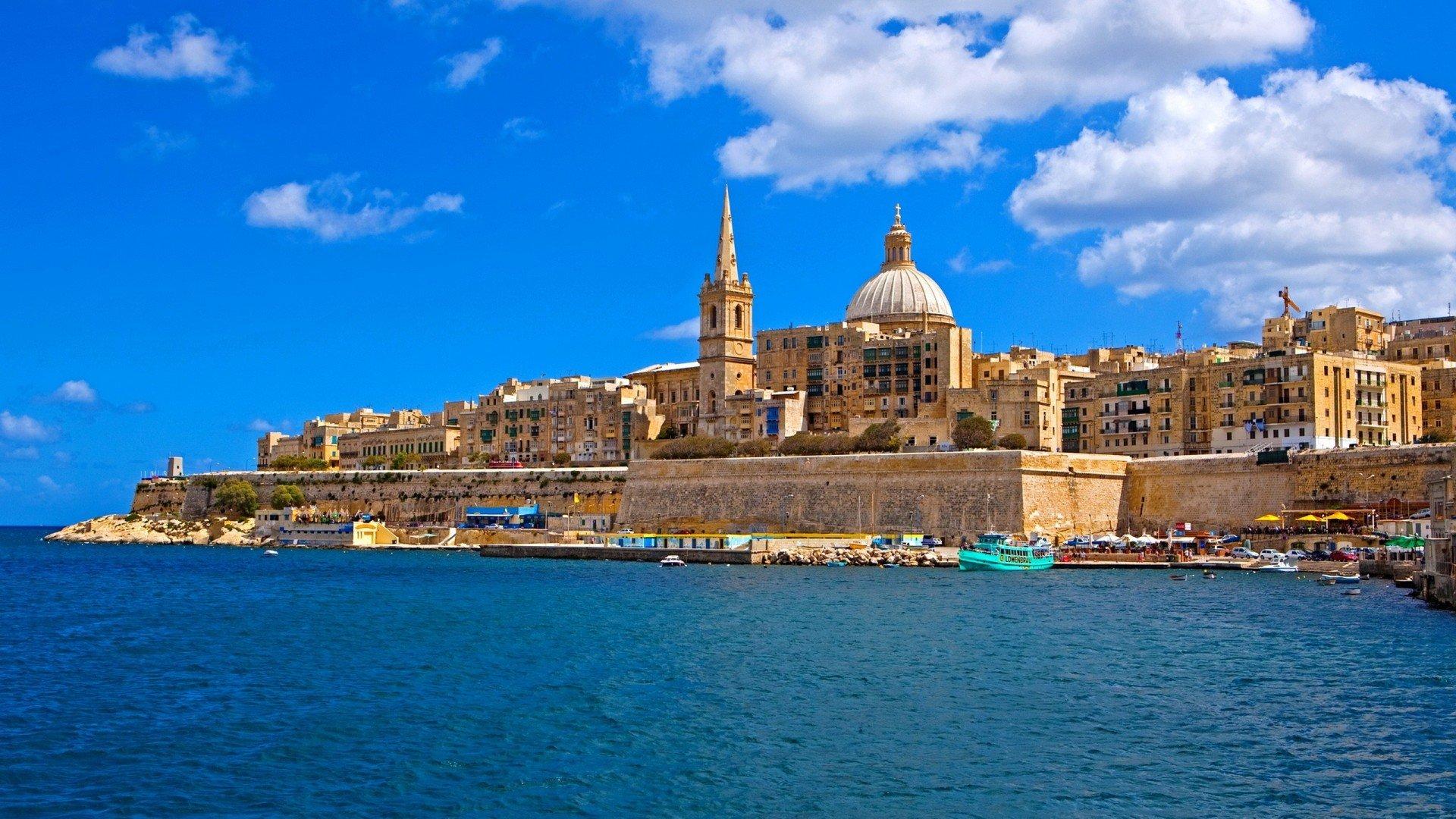 malta architecture summer sea pier valletta house HD wallpapers