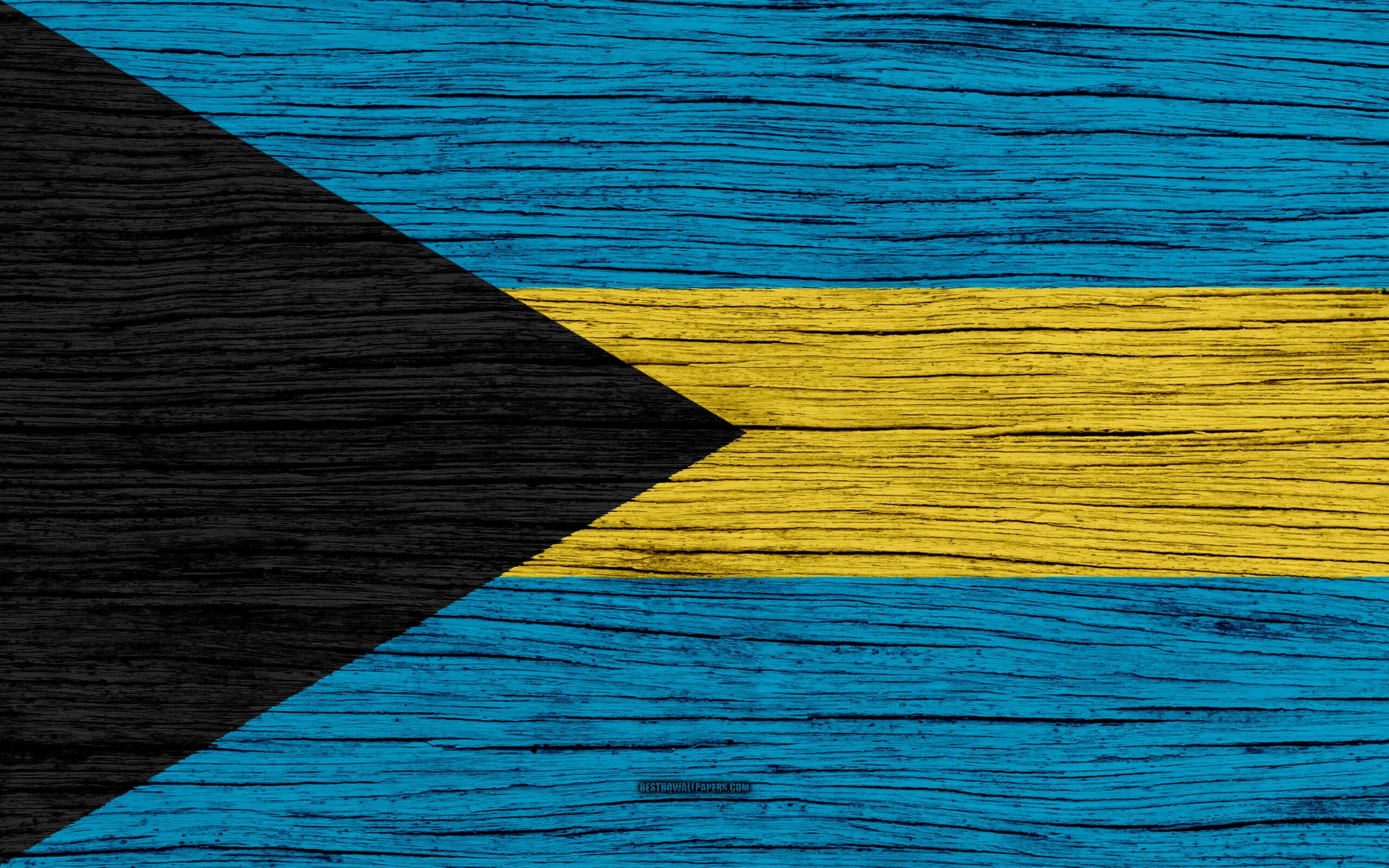 Download wallpapers Flag of Bahamas, 4k, North America, wooden