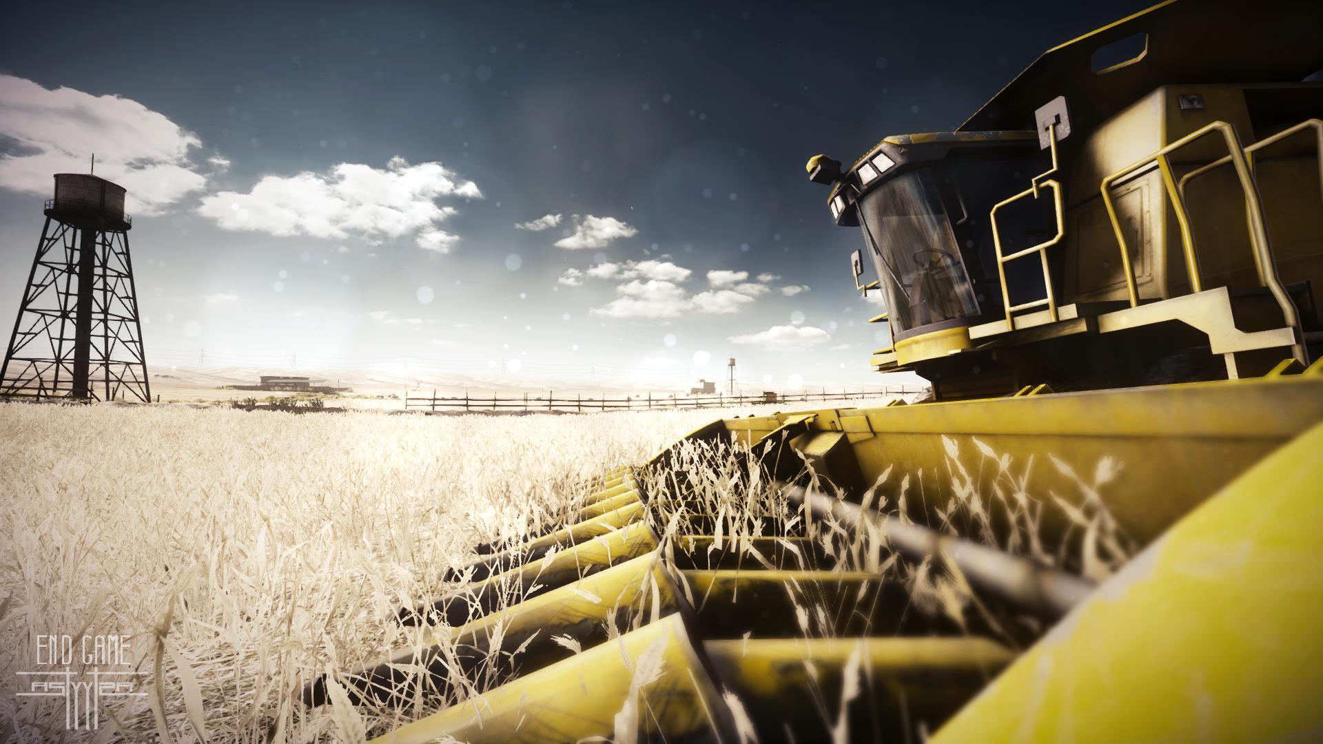 Farm tractor harvest crops fields wallpapers