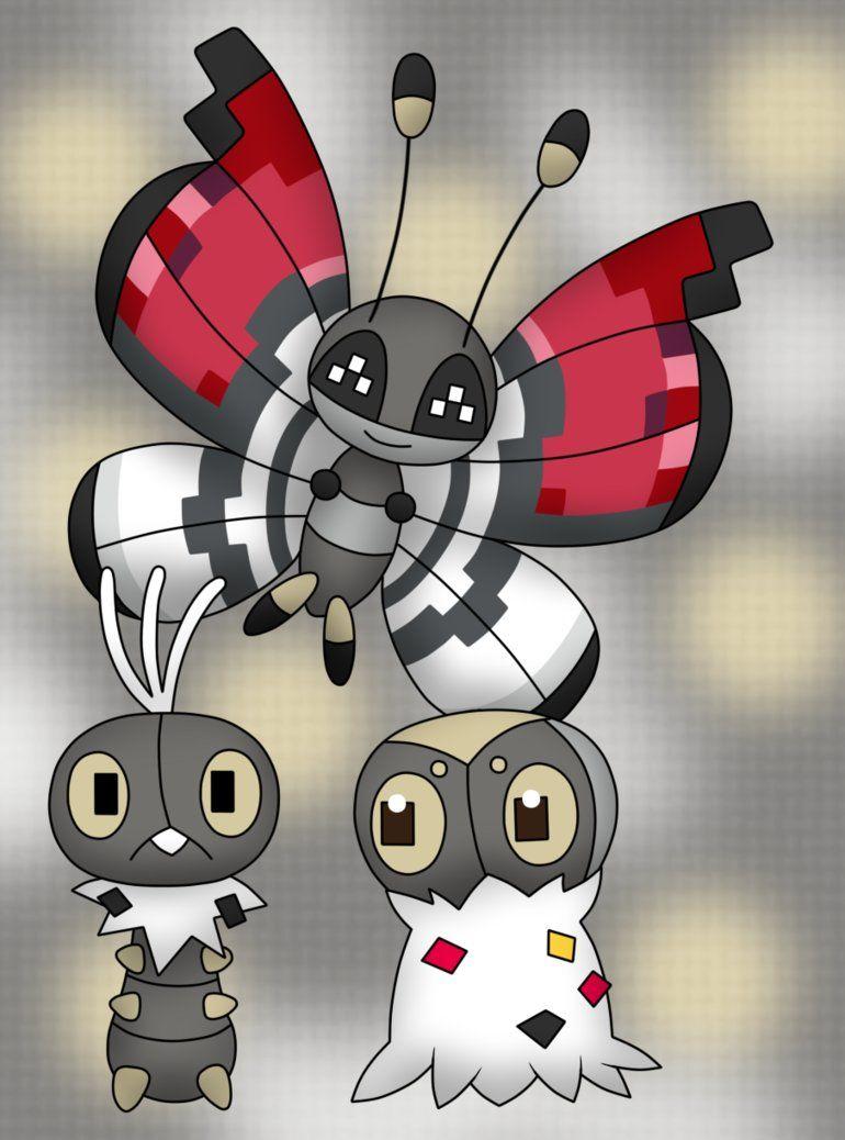 Scatterbug, Spewpa and Vivillon by Hebi95