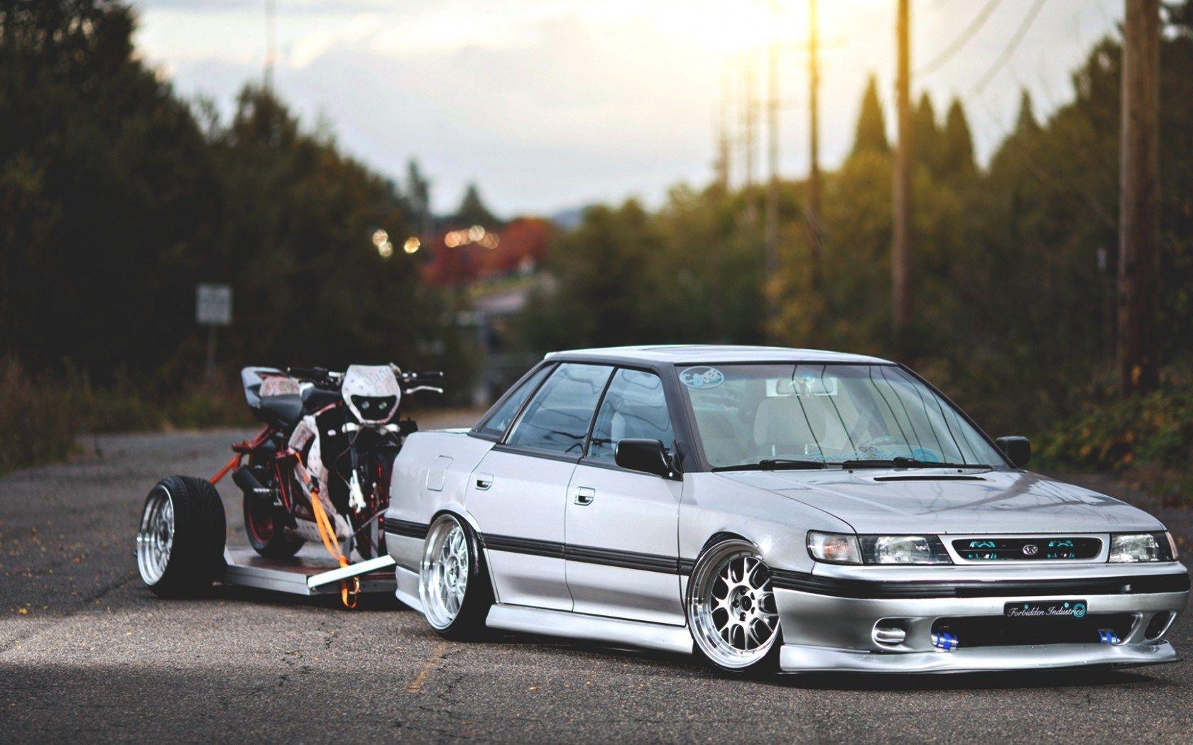 Subaru Legacy Tuning Trailer Motorcycle