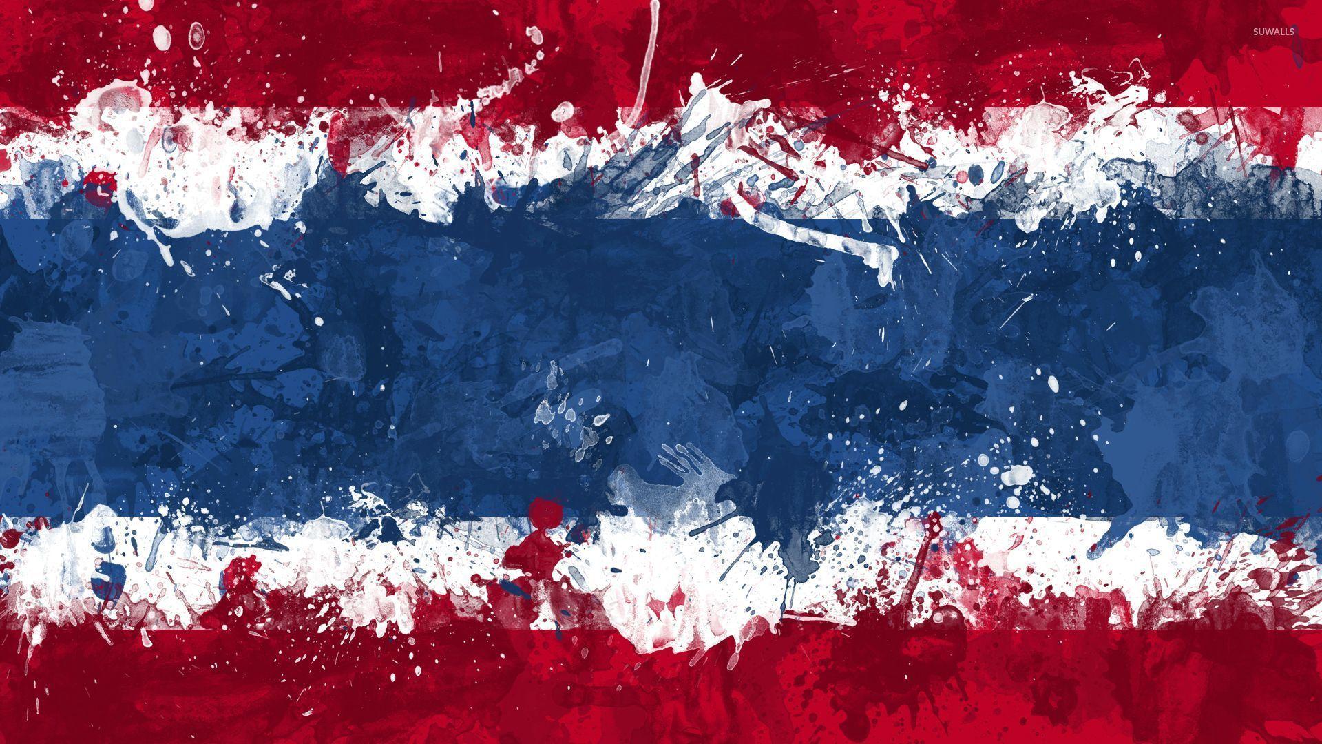 Flag of Thailand with paint splash wallpapers