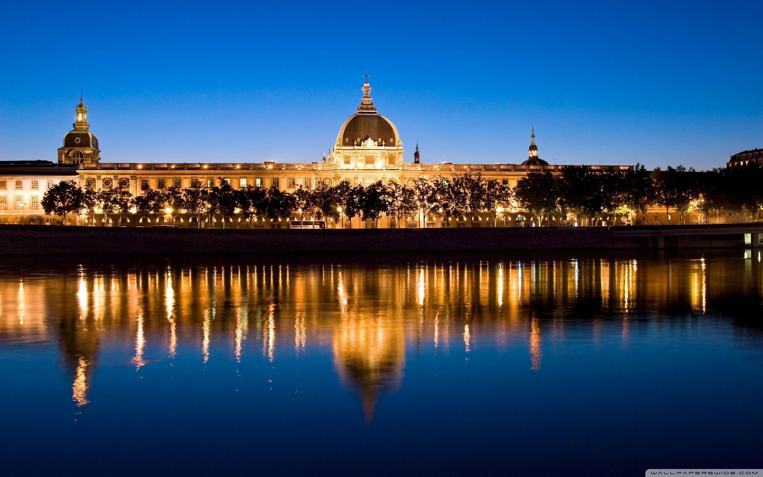 Lyon, France At Night HD desktop wallpapers : High Definition