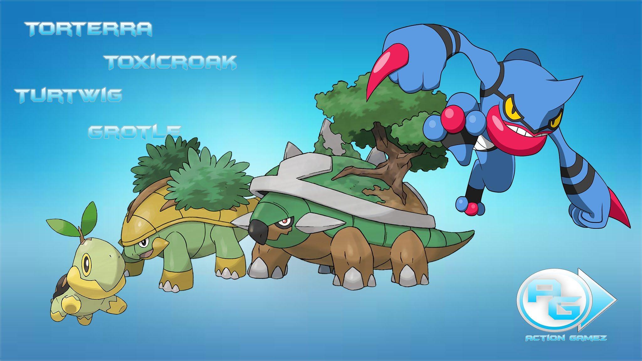 Respawn do Torterra, Toxicroak, Grotle e do Turtwig