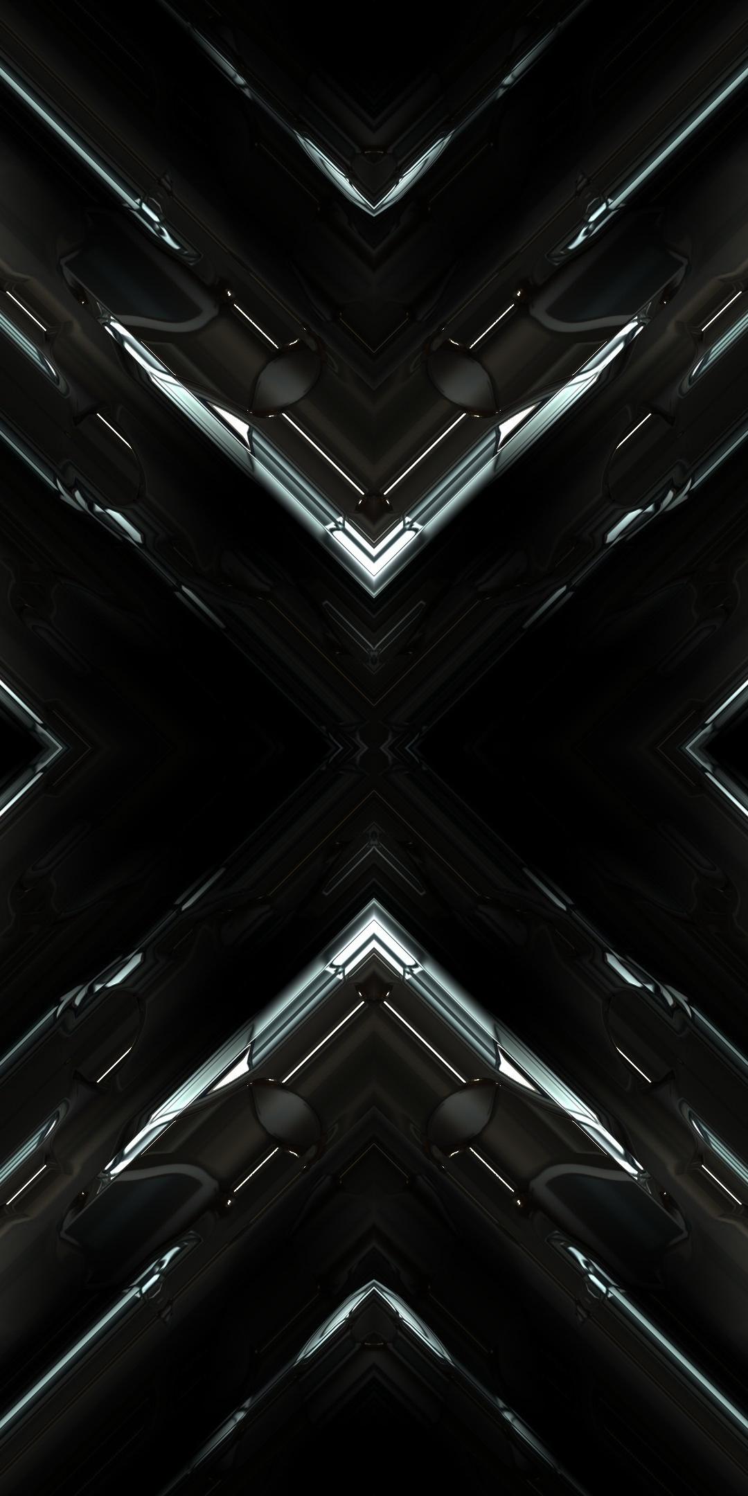 Download wallpapers fractal, dark, abstract, honor 7x