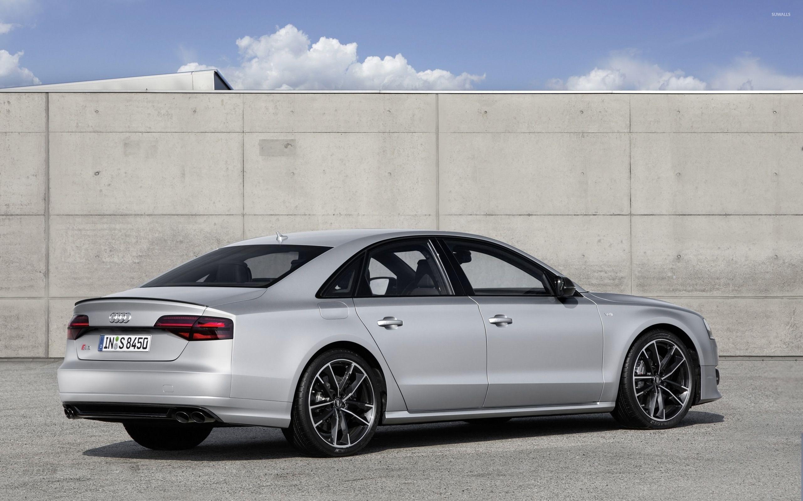 2016 Silver Audi S8 back side view wallpapers