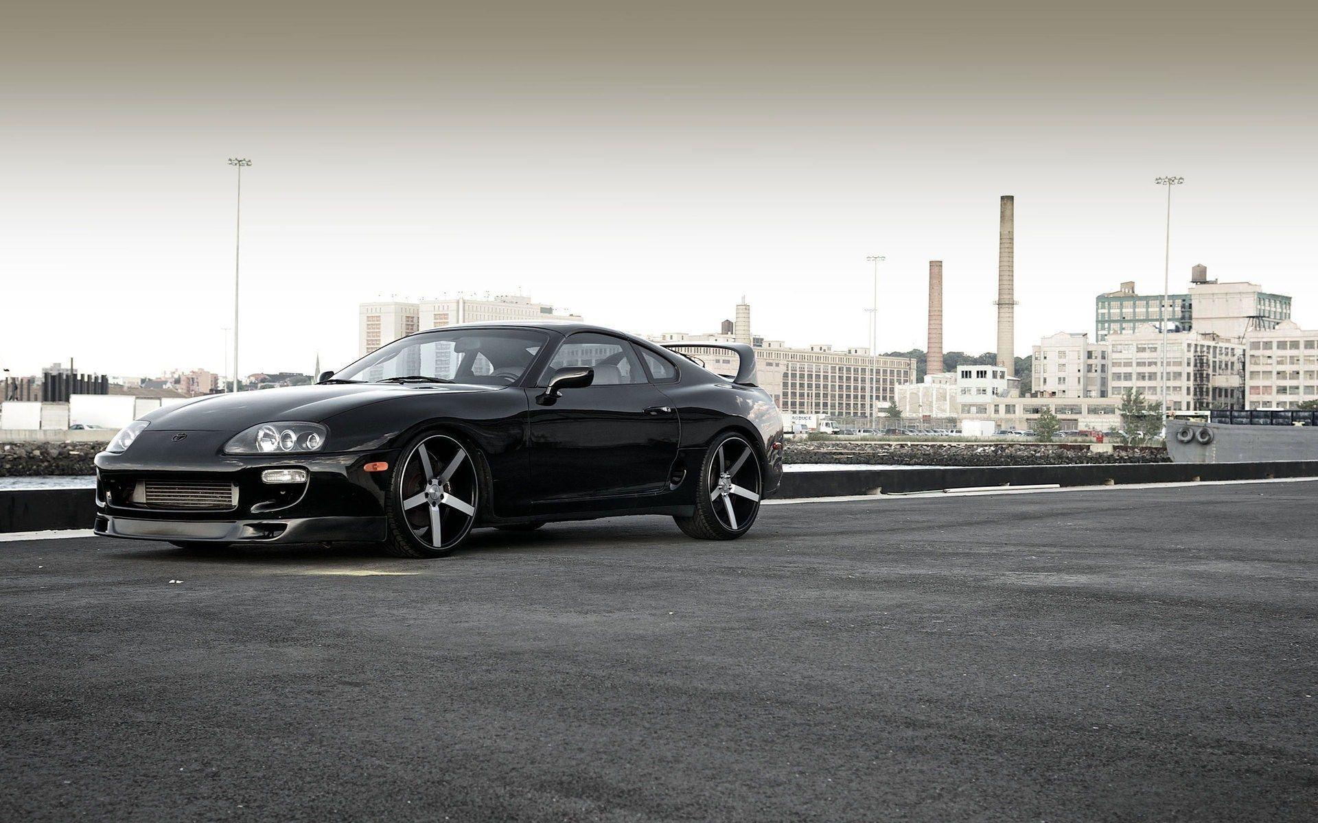 Black Toyota Supra City HD Wallpapers