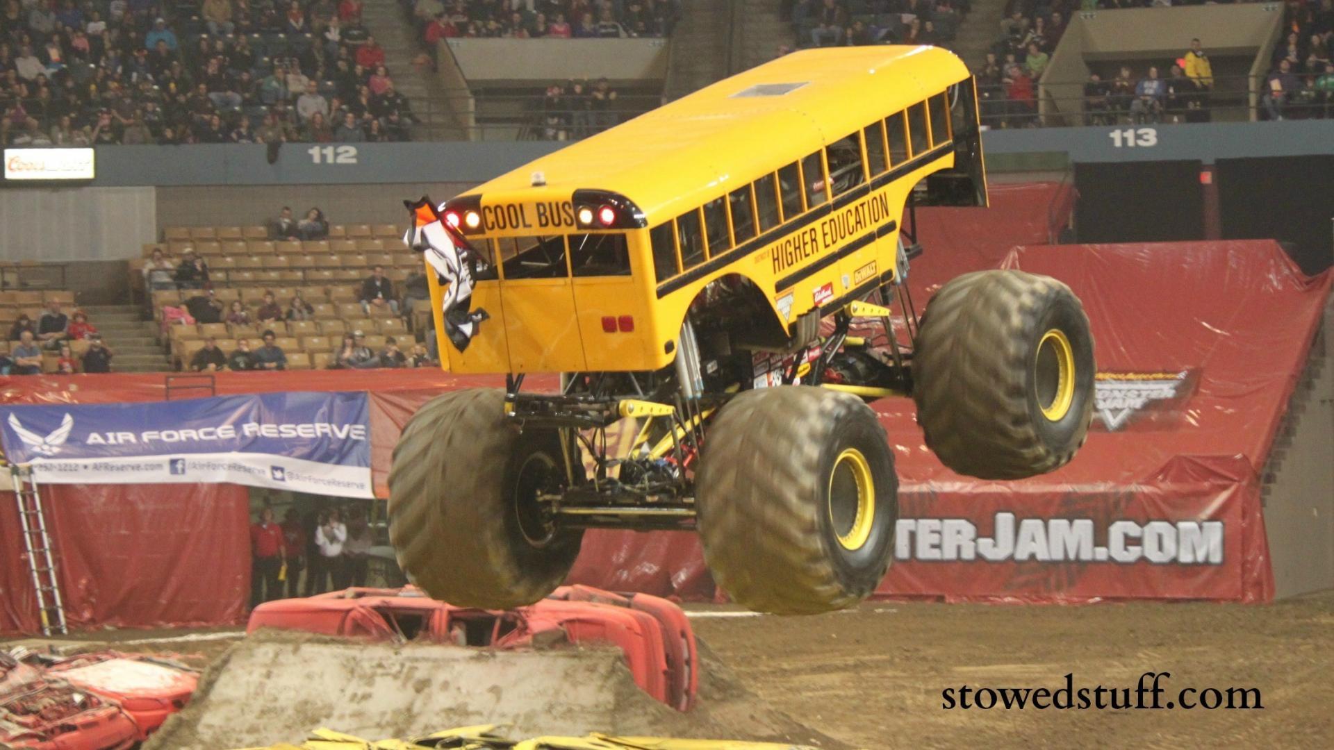 Cars school bus monster truck jam wallpapers