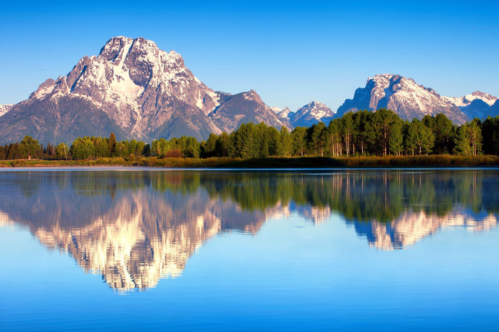 USA Wyoming Grand Teton National Park Mount Moran Lake Jackson