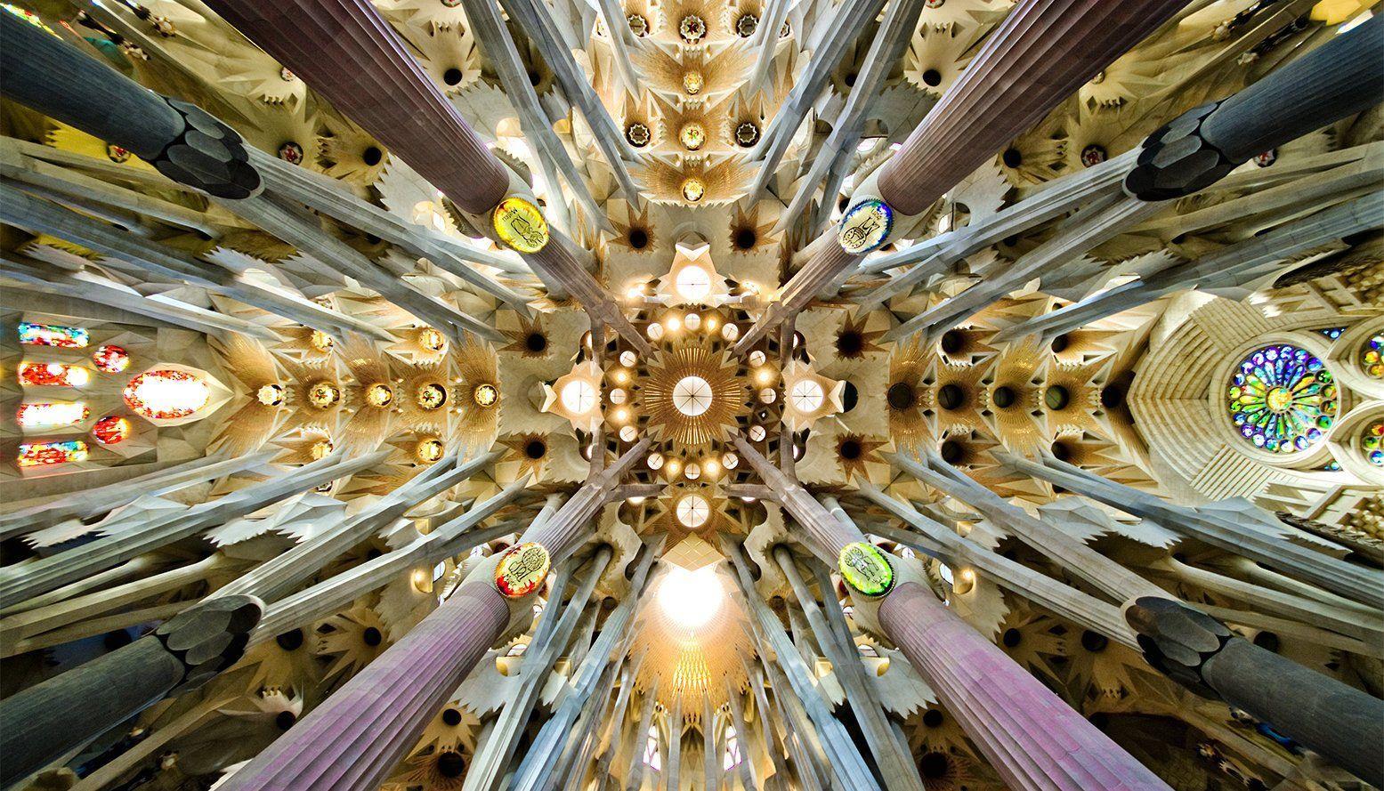 Z Wallpapers Barcelona La Sagrada Familia Ceiling Gaudi