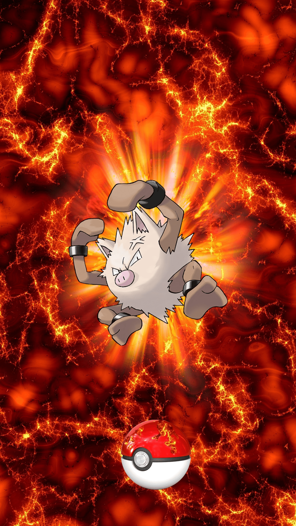 057 Fire Pokeball Primeape Okorizaru Mankey