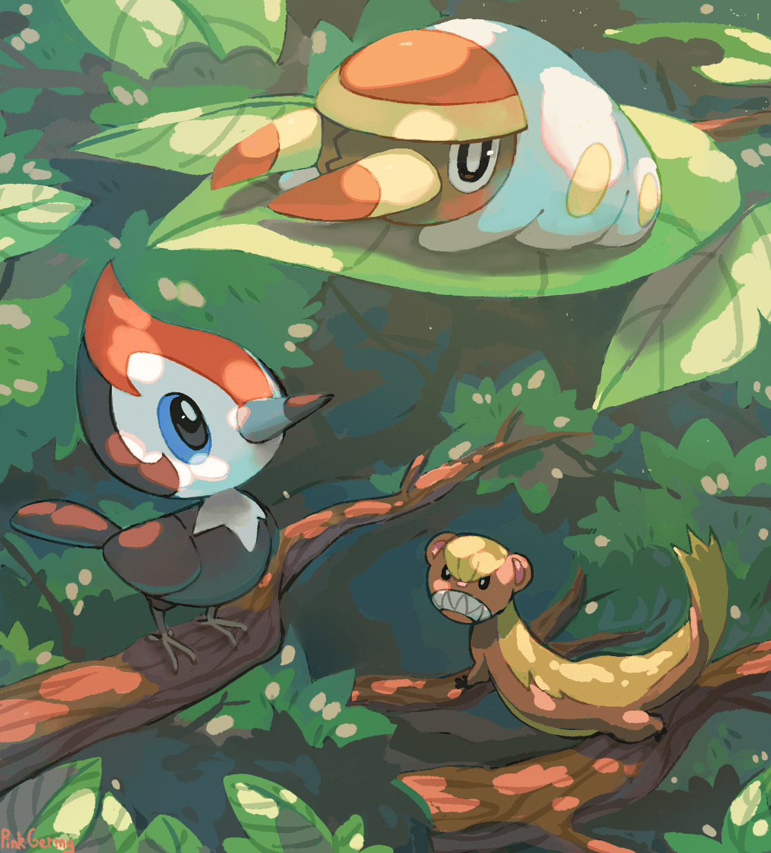 Pikipek, Yungoos, and Grubbin