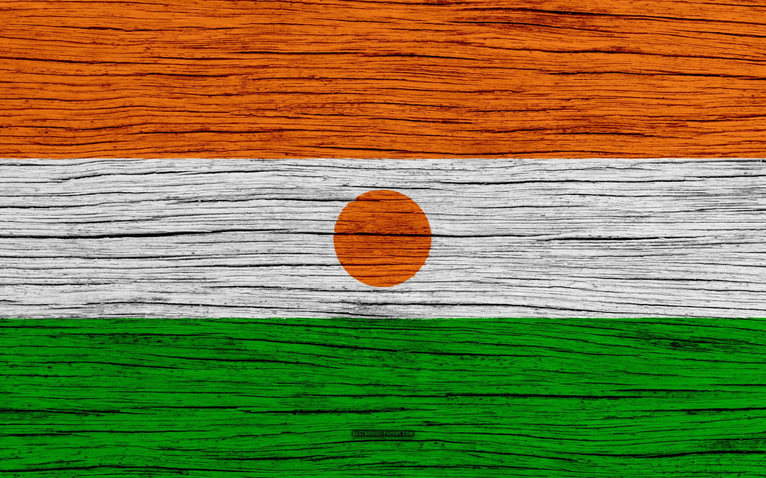 Download wallpapers Flag of Niger, 4k, Africa, wooden texture