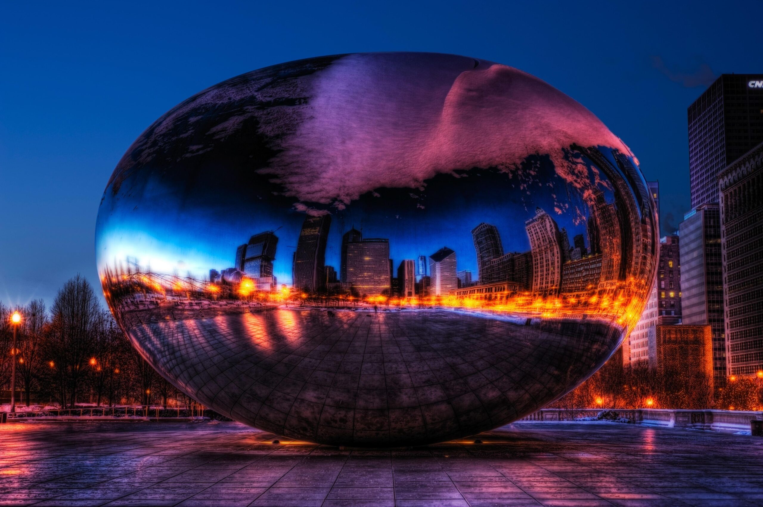 Wallpapers Chicago, millennium park, Spaceship Earth, monument