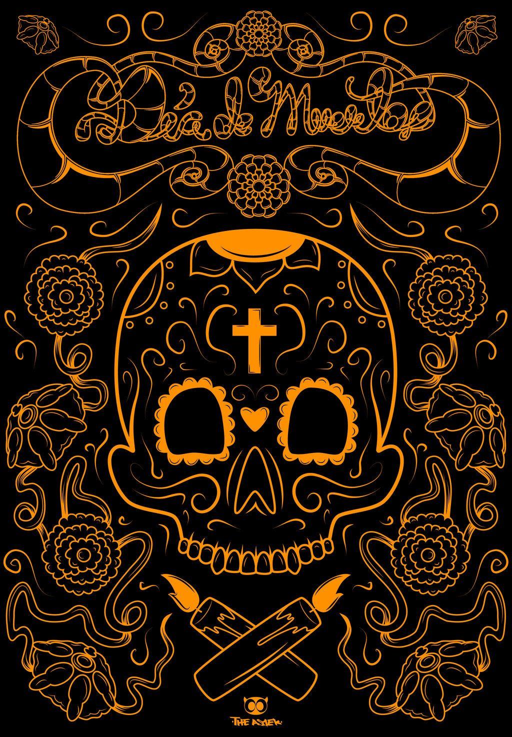 Dia De Los Muertos Wallpaper. Chicano art/Lowrider art/