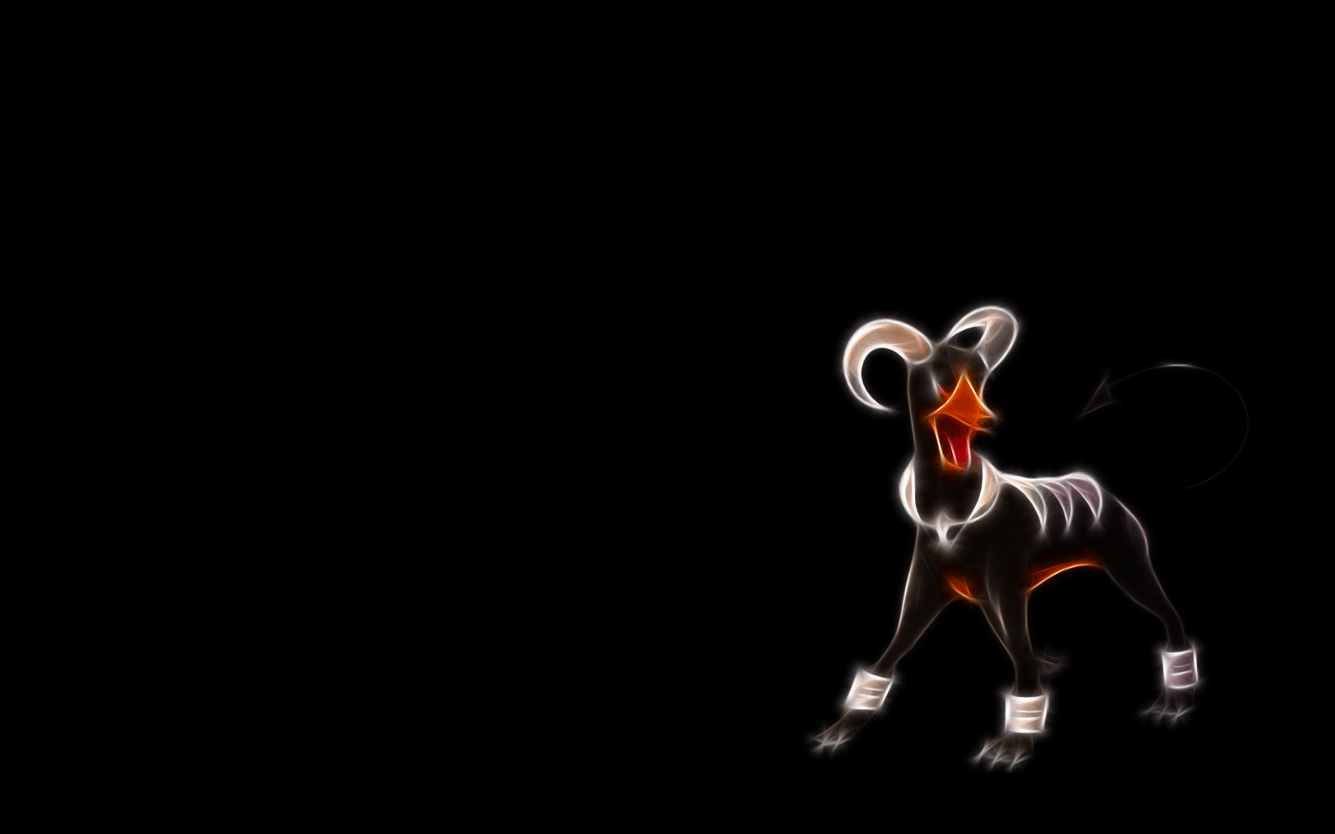 Pokemon, simple background, Houndoom, black backgrounds