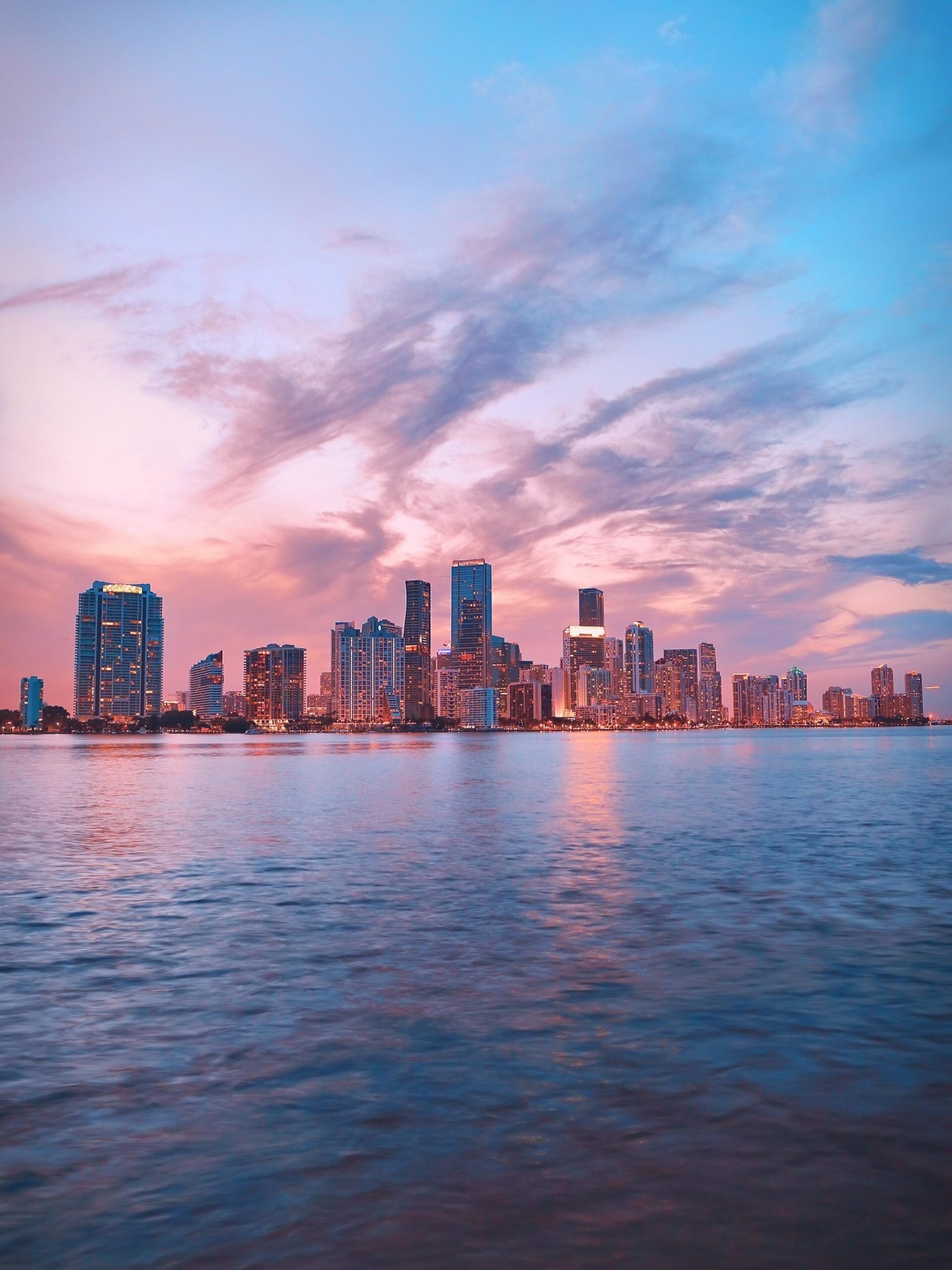 Download Cityscape, Panorama, Skyscrapers, Clouds, Water