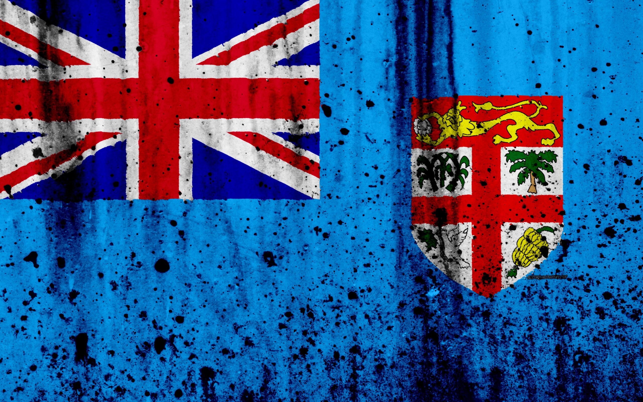 Download wallpapers Fiji flag, 4k, grunge, flag of Fiji, Oceania