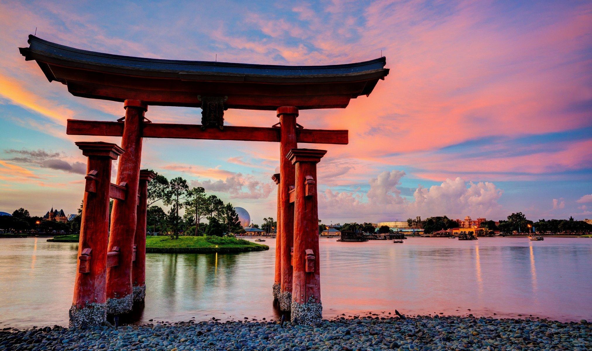 walt disney world bay lake florida torii gate disney lake gates