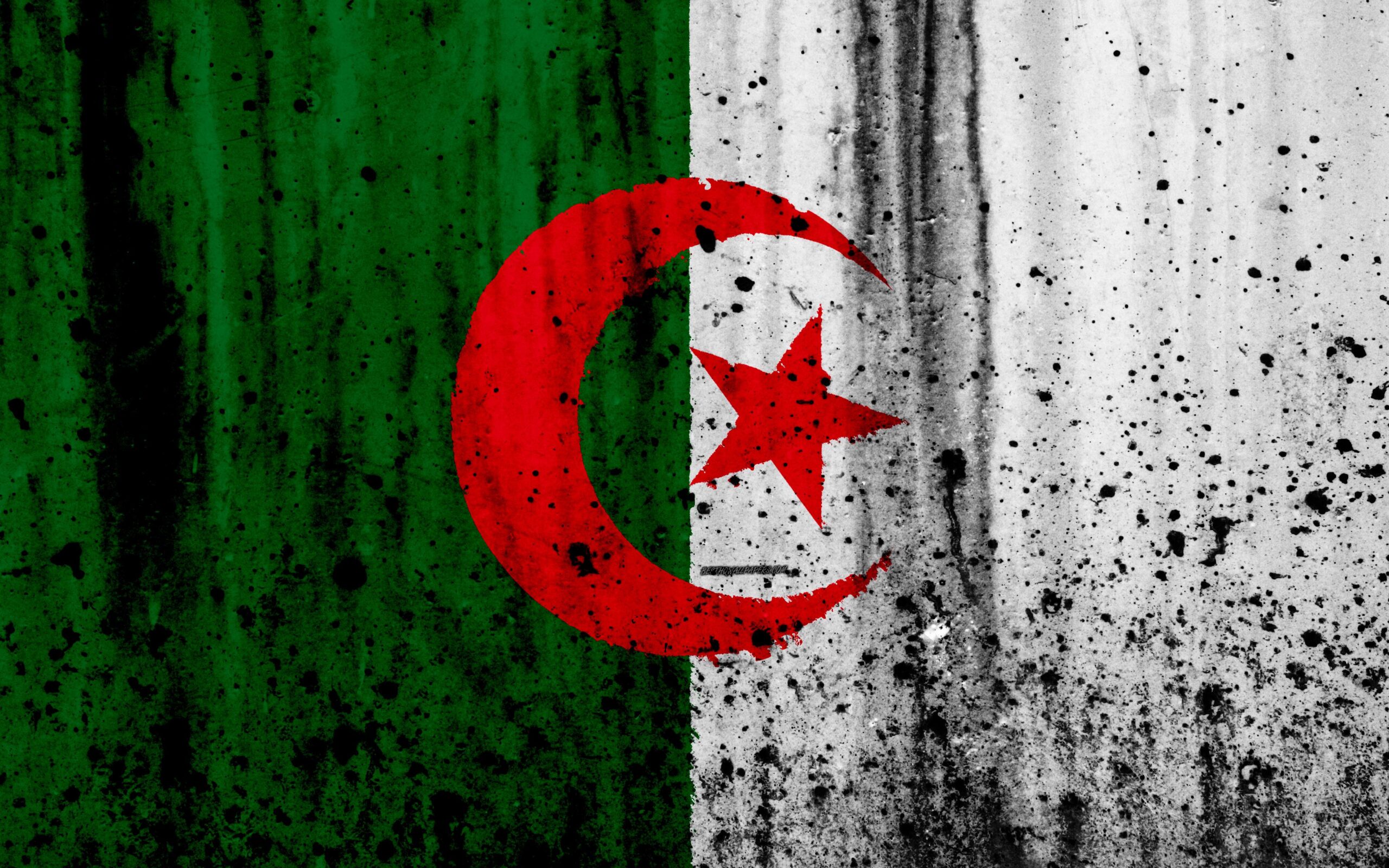 Download wallpapers Algerian flag, 4k, grunge, flag of Algeria