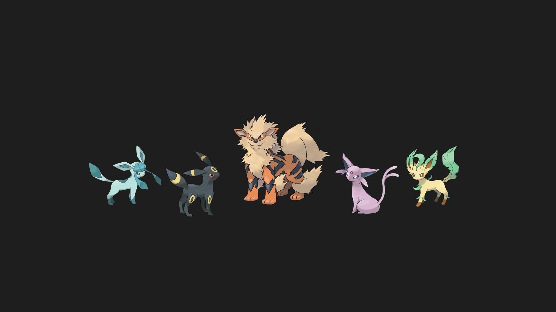 Pokemon espeon jolteon arcanine leafeon glaceon wallpapers