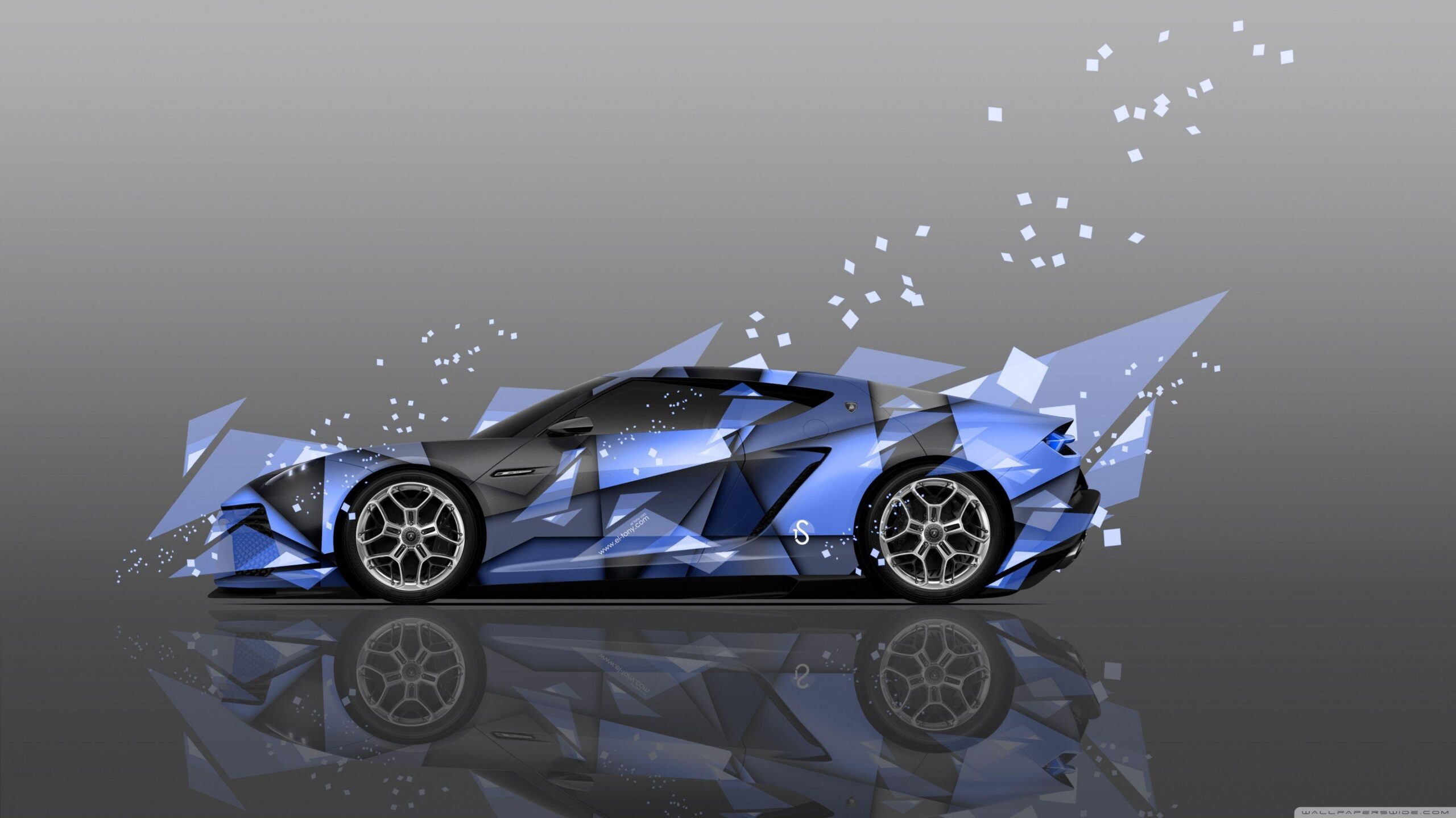 Lamborghini Asterion Side Abstract Aerography Car design by Tony