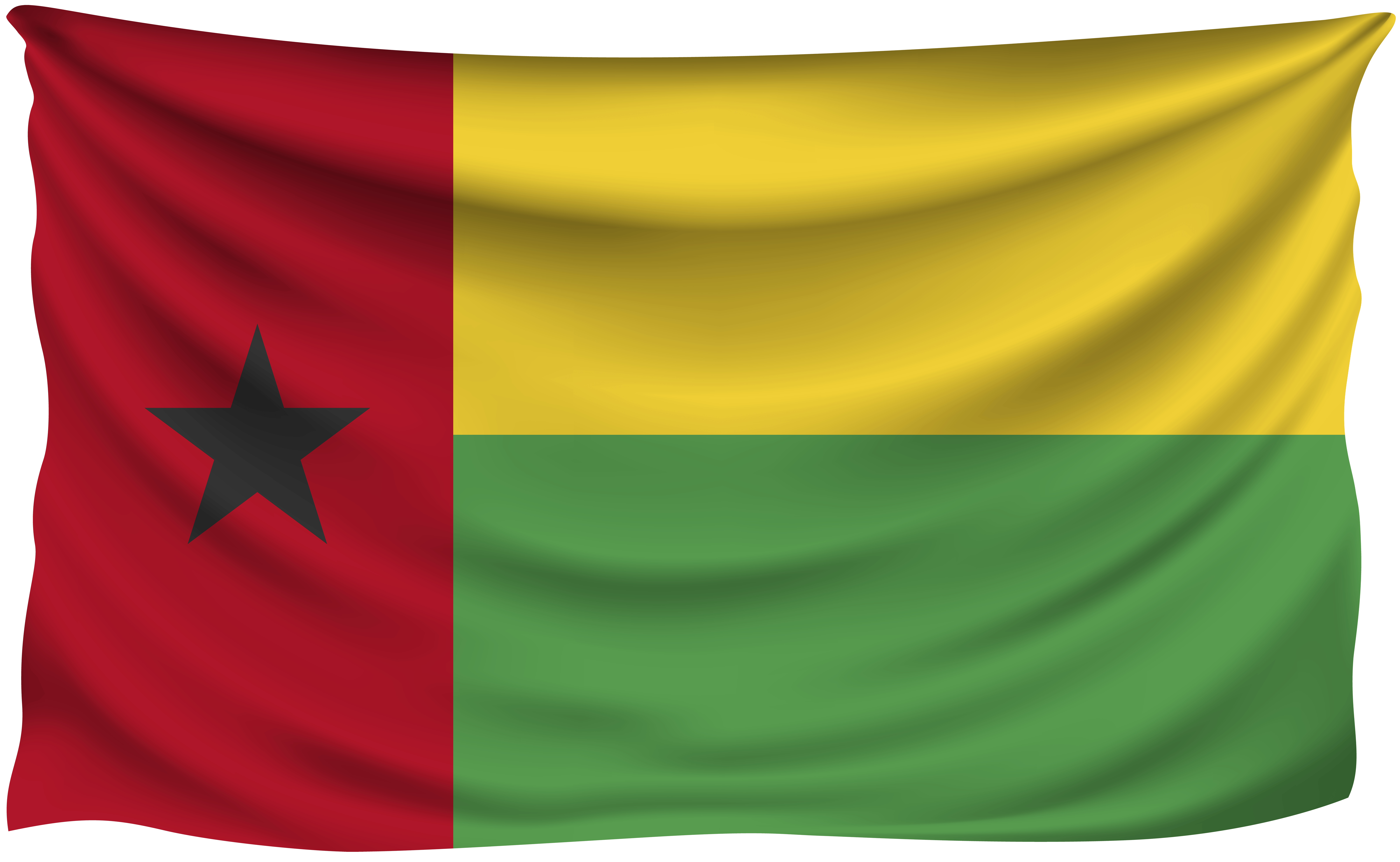 Guinea Bissau Wrinkled Flag