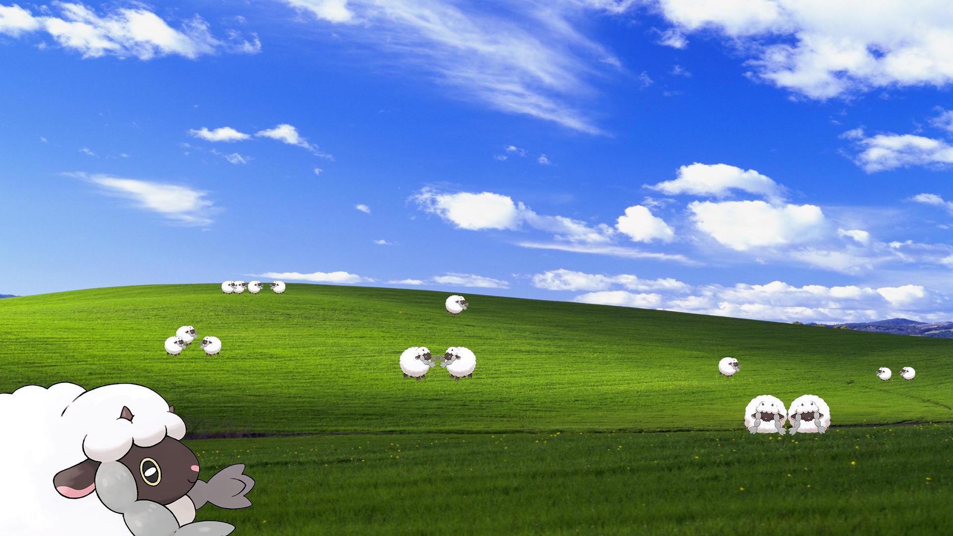 If anyone is interested I made a wooloo Desktop wallpapers