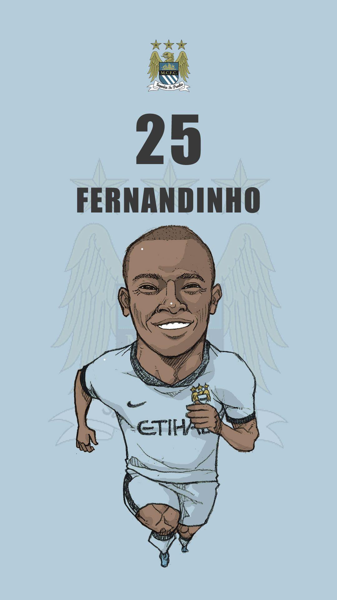 Manchester city fan art for mobile wallpapers Fernandinho