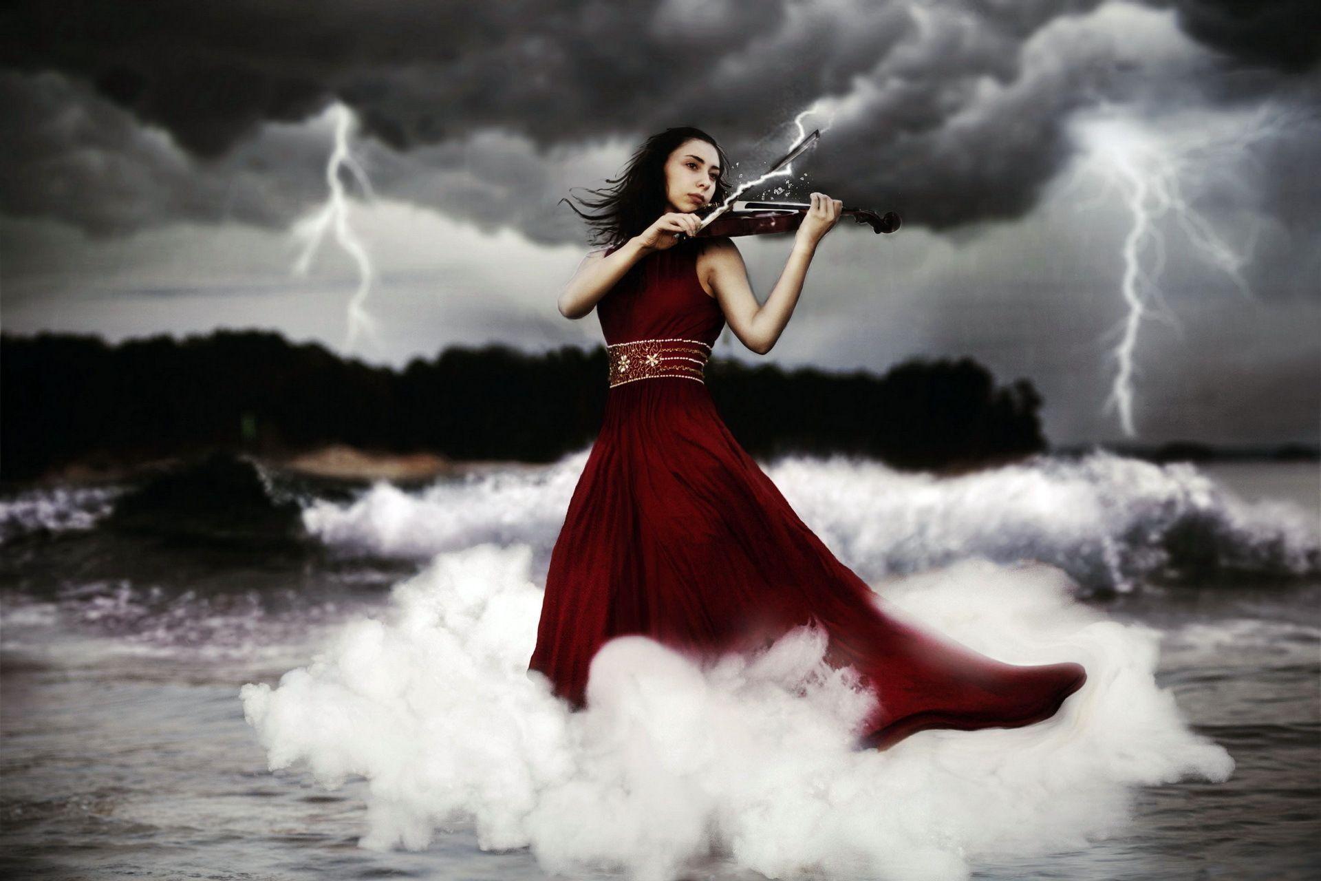 Women Playing Music Violin Wallpapers Wallpapers