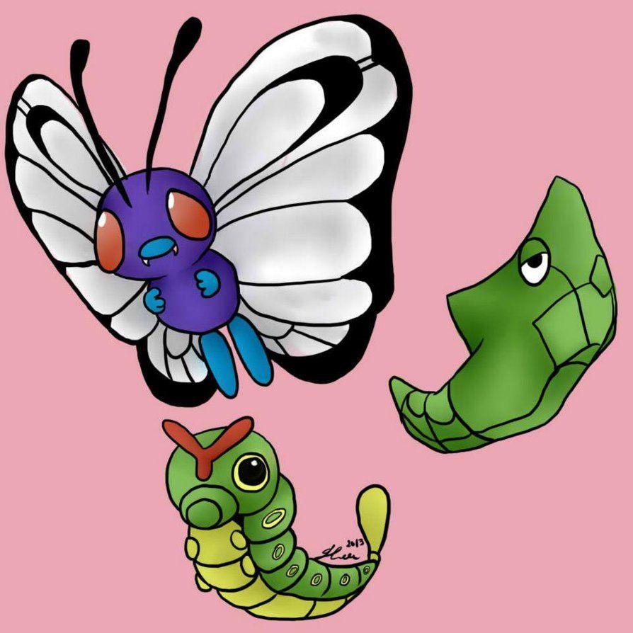 Caterpie, Metapod, Butterfree by GraceUhReeee