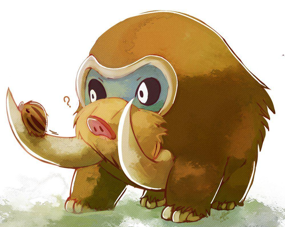 Mamoswine and lil swinub by mudkip