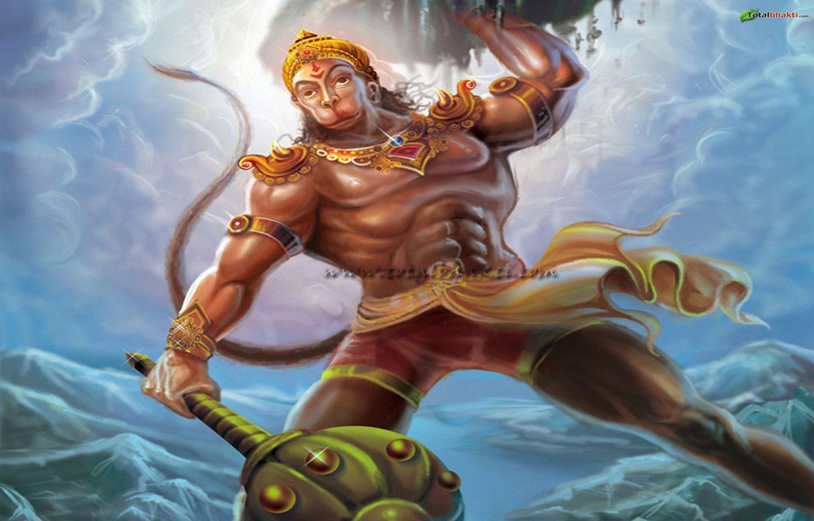 hanuman wallpaper, Hindu wallpaper, Lord Hanuman lifting mountain