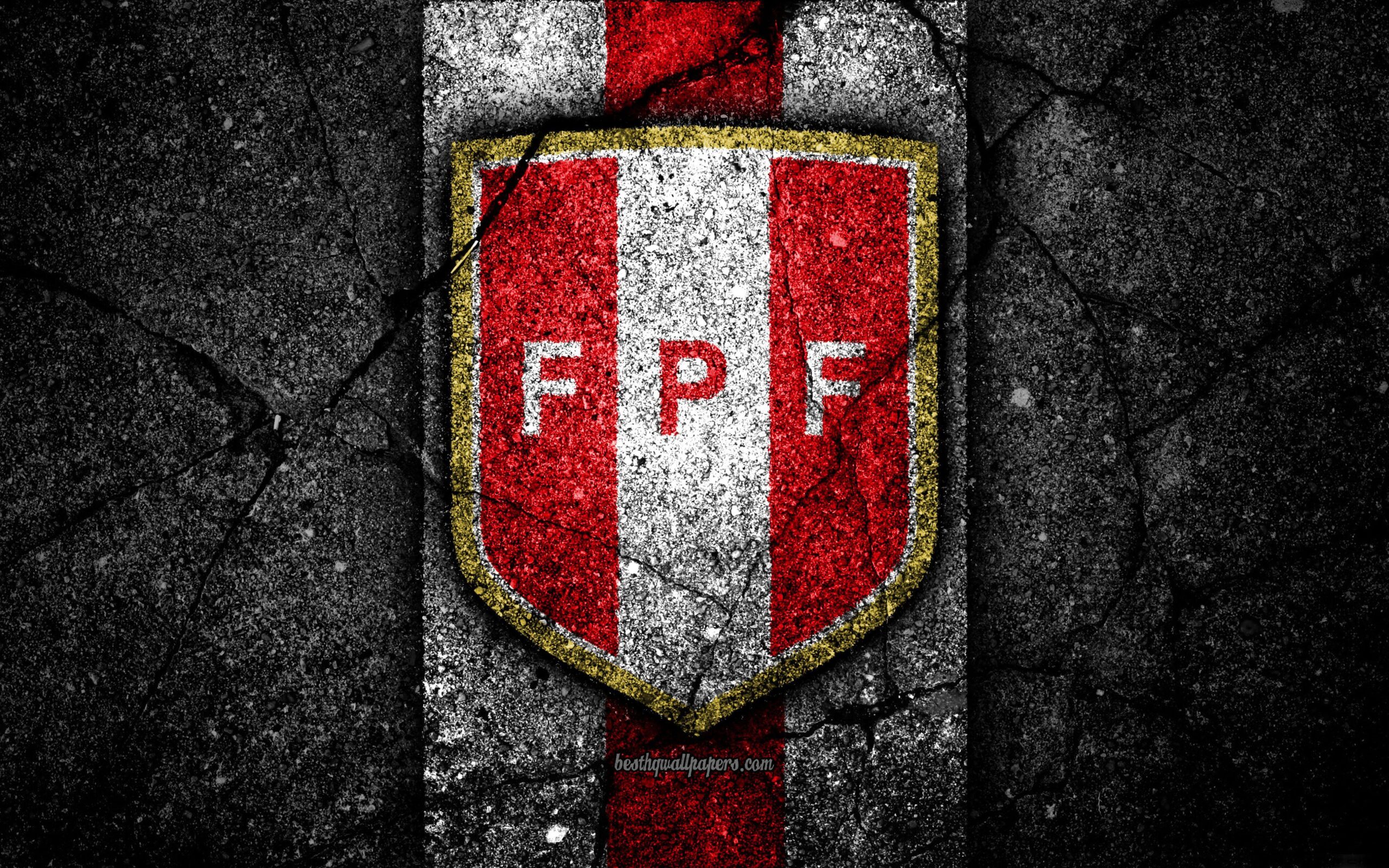 Download wallpapers Peruvian football team, 4k, emblem, grunge