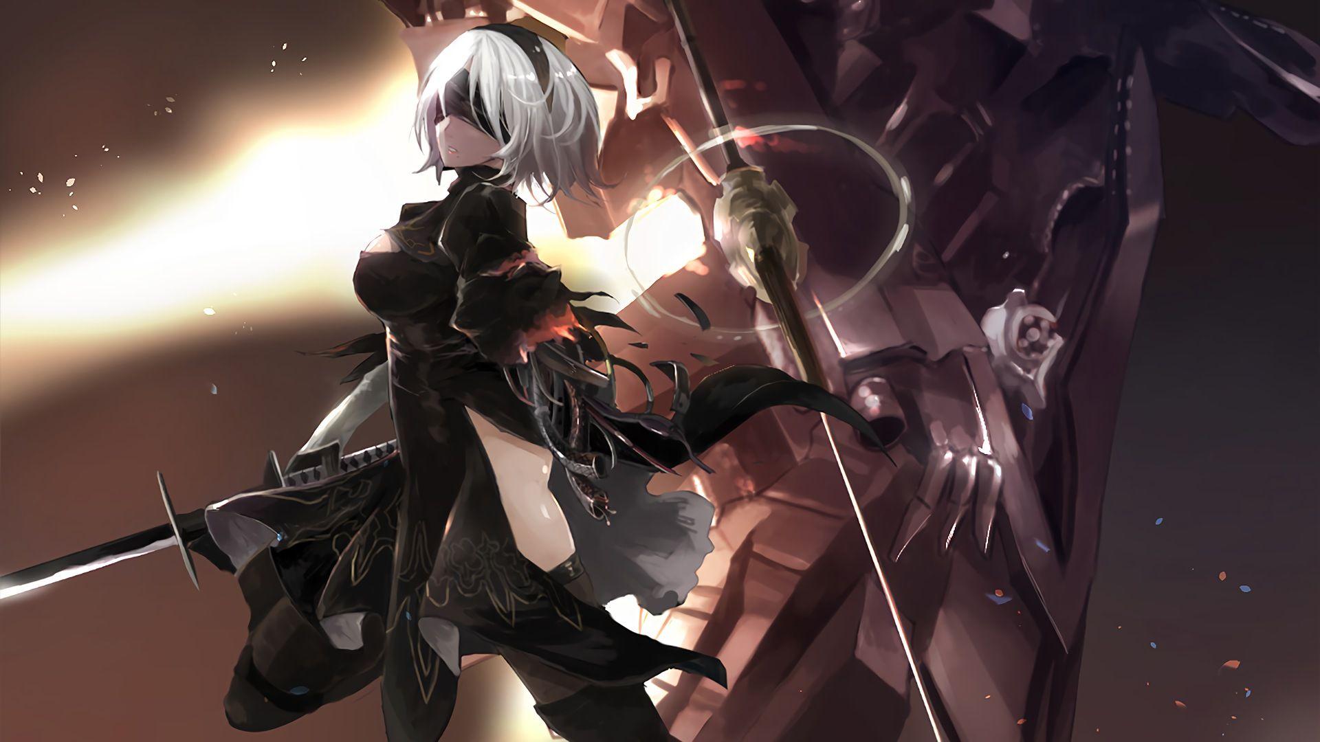 Yorha 2b, Katana, Nier, Automata wallpapers by lovewall