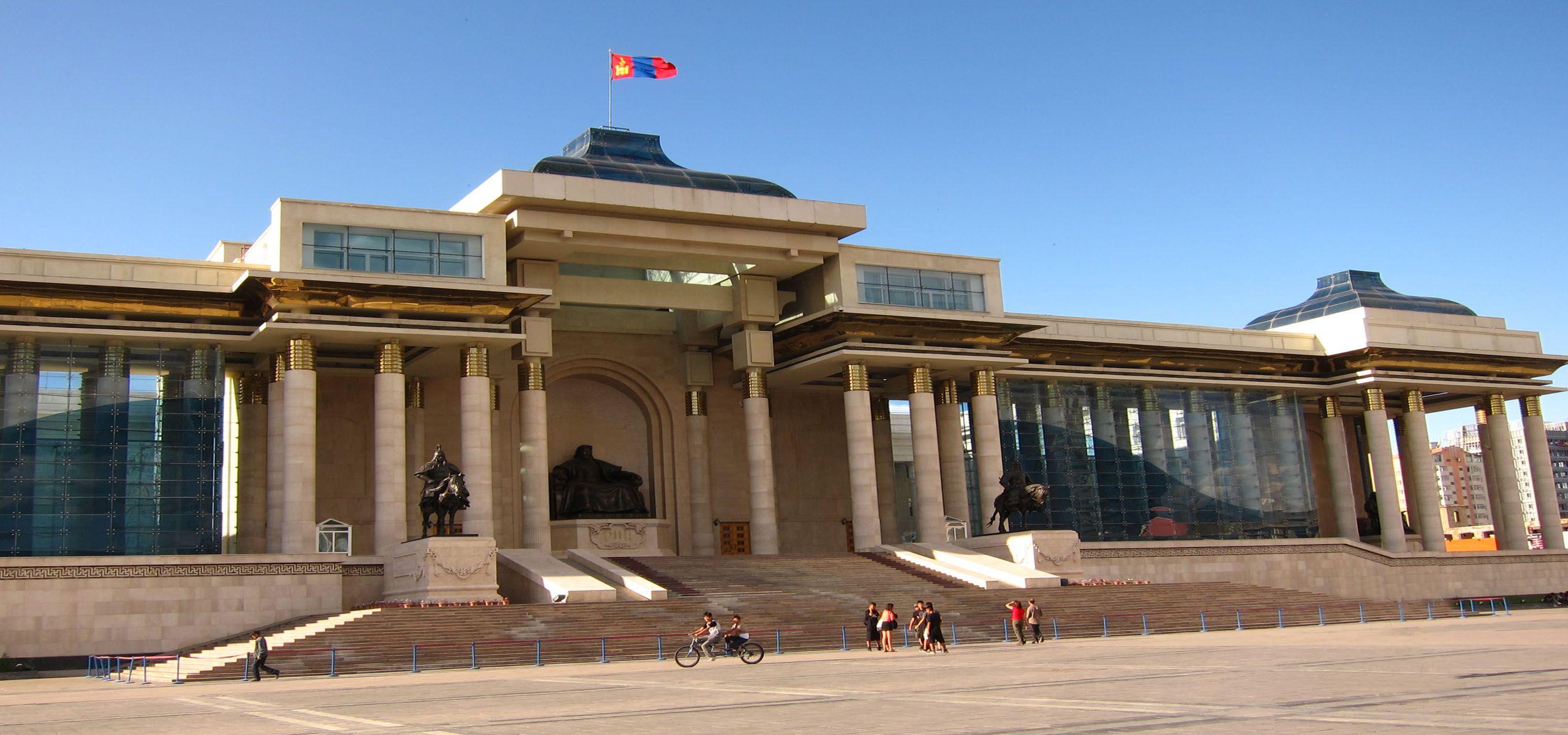 Sukhbaatar Square in Ulaanbaatar, Mongolia