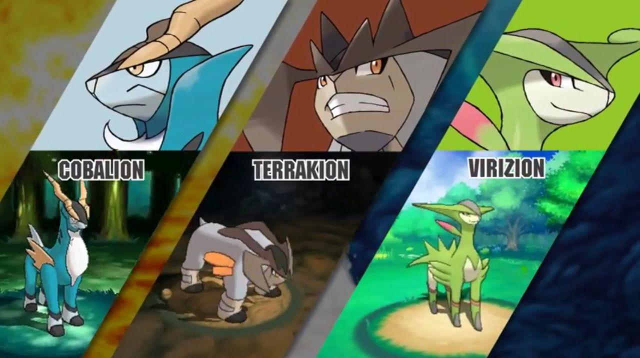 Cobalion, Terrakion, and Virizion will catchable in Pokemon Omega