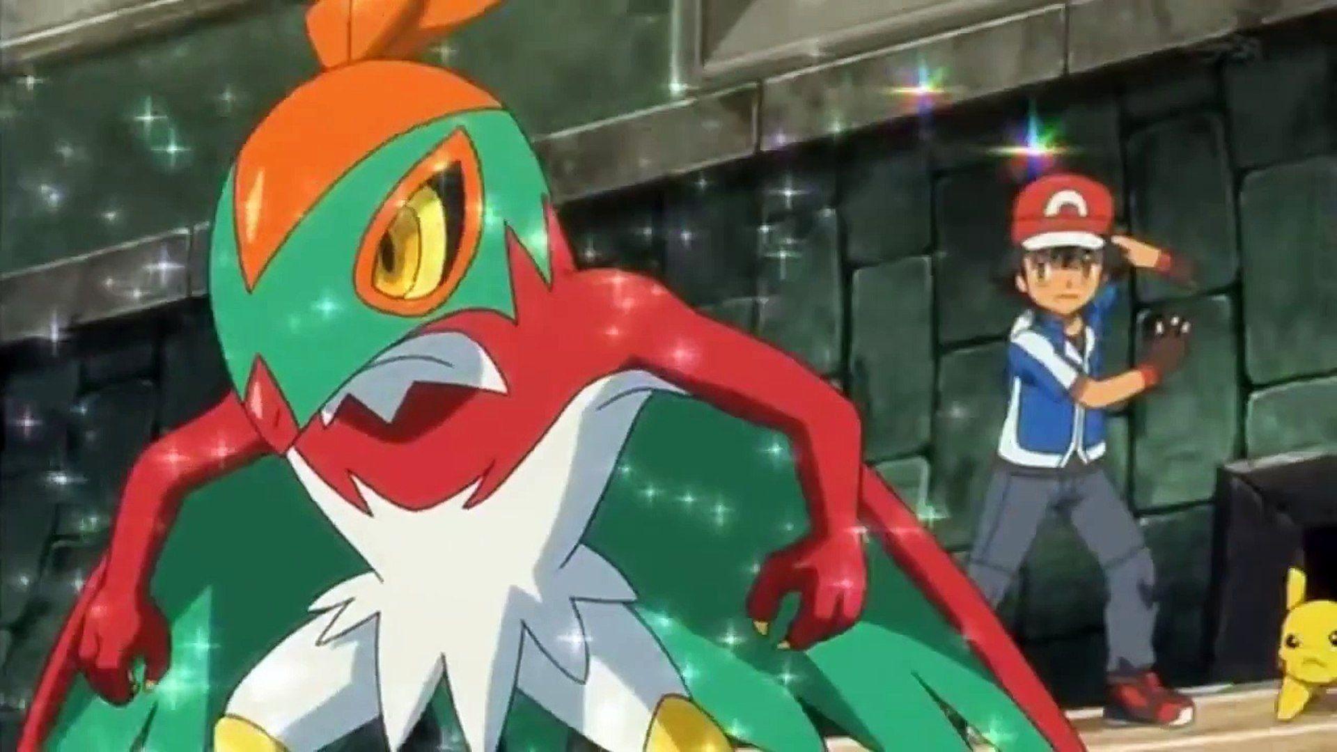 05 Pokemon X and Y Episode 44 Ash Hawlucha VS Koruni Lucario Mega