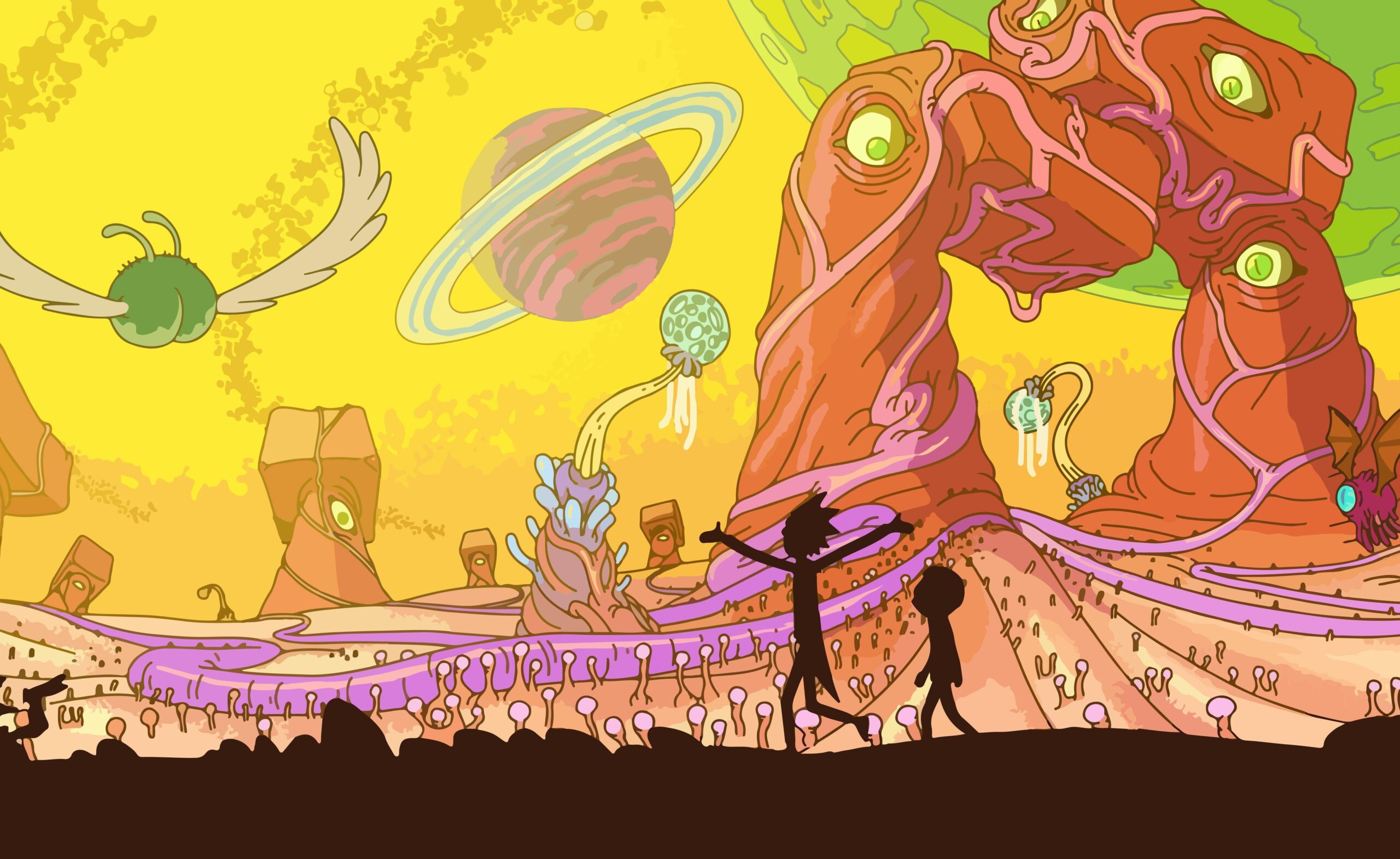 Rick And Morty, Adult Swim, Space, Animation, Planet Wallpapers HD