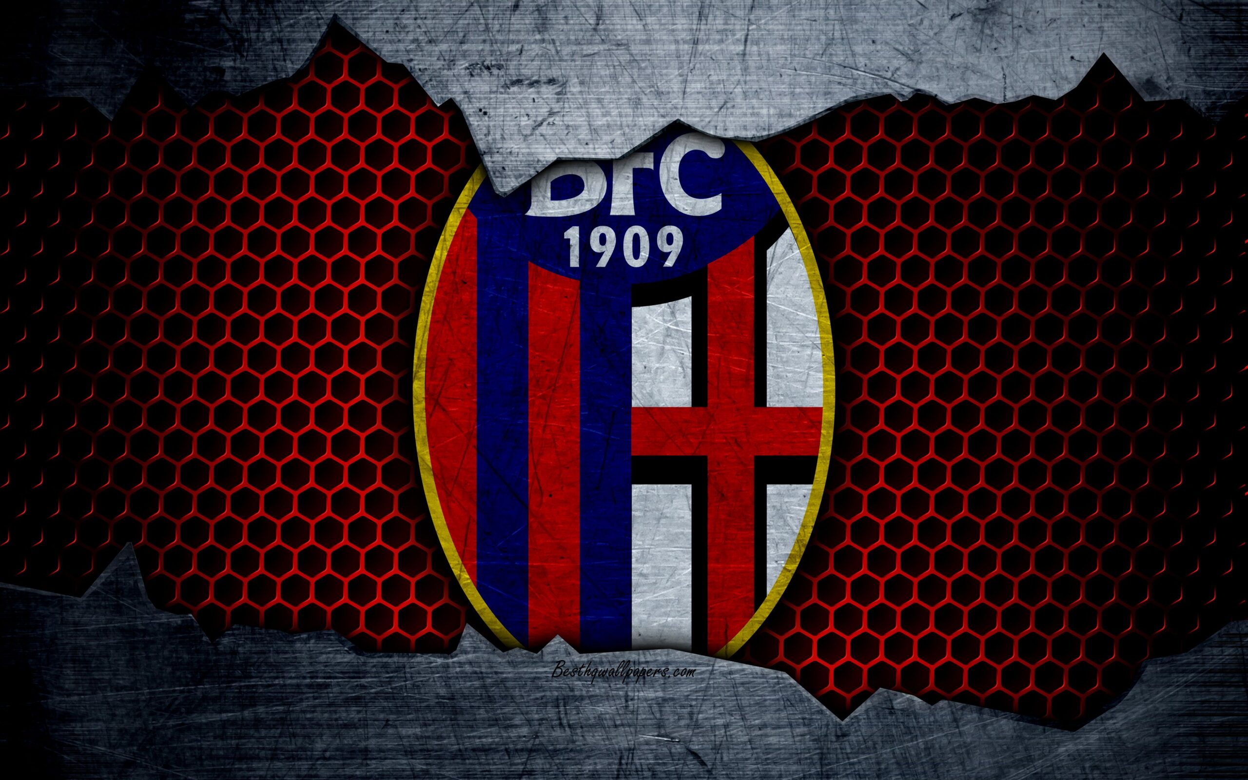 Download wallpapers Bologna, 4k, art, Serie A, soccer, logo