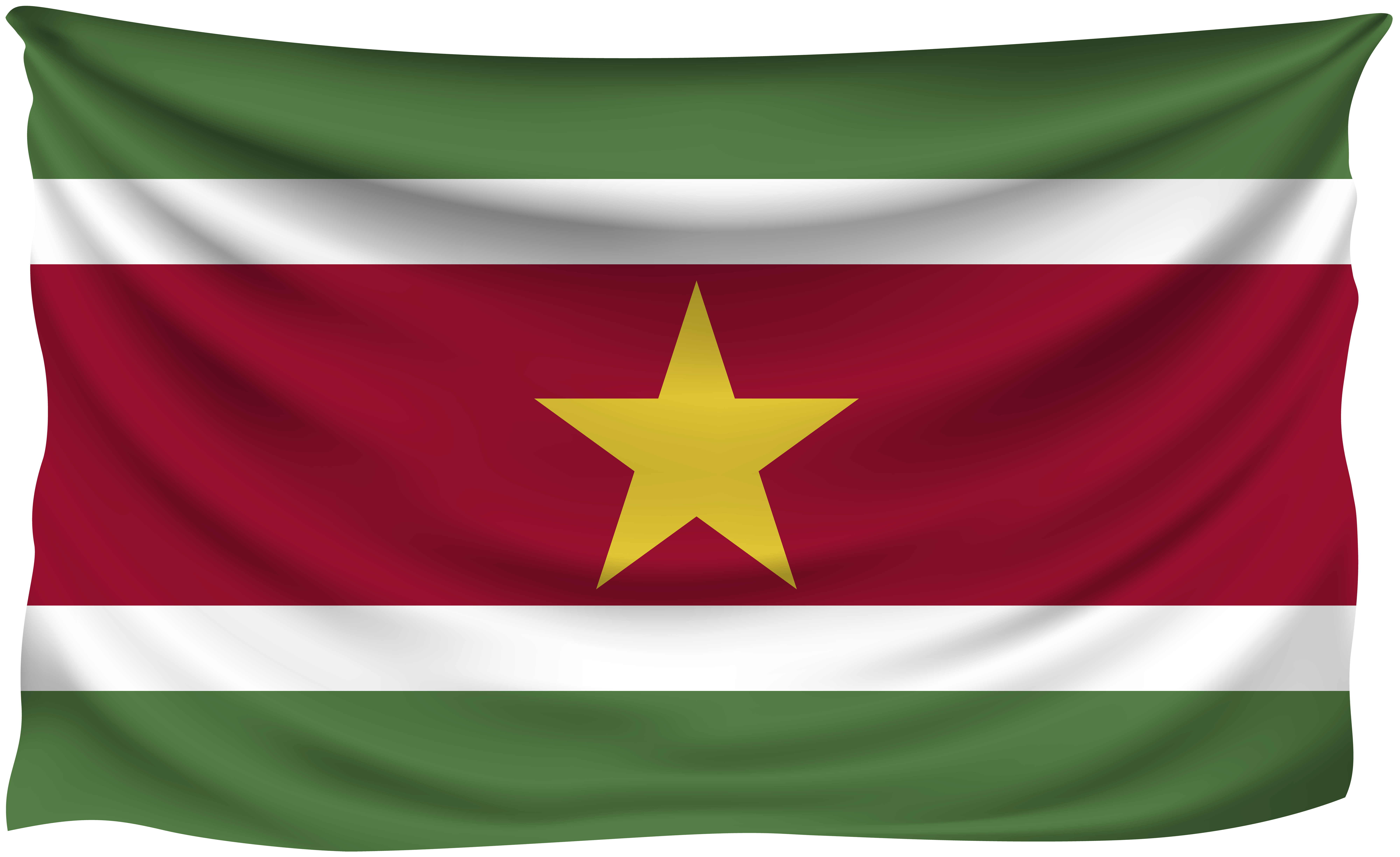 Suriname Wrinkled Flag