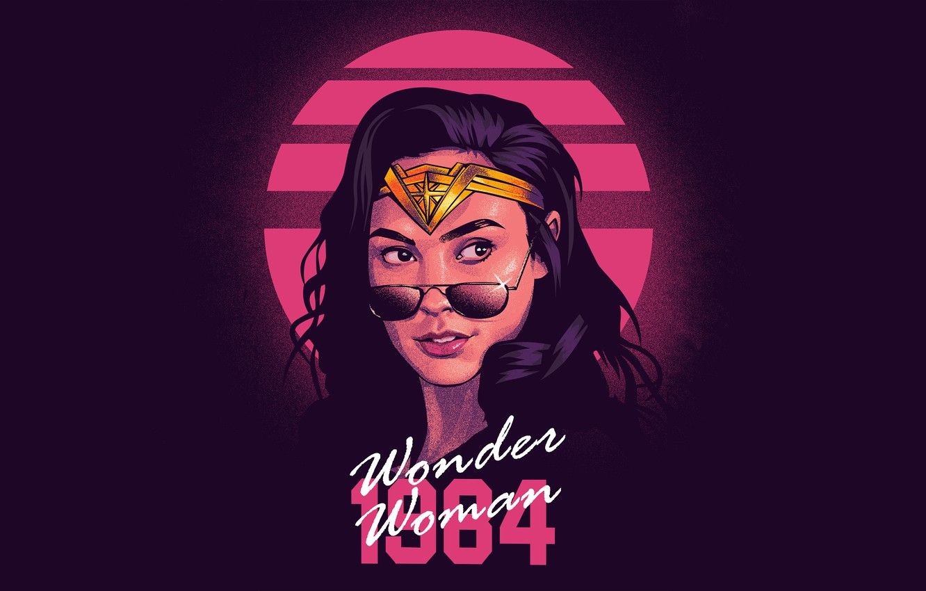 Wallpapers girl, background, the film, portrait, art, glasses, Wonder Woman, comic, Gal Gadot, DC comics, Gal Gadot, Wonder Woman 1984, Wonder woman: 1984 image for desktop, section минимализм