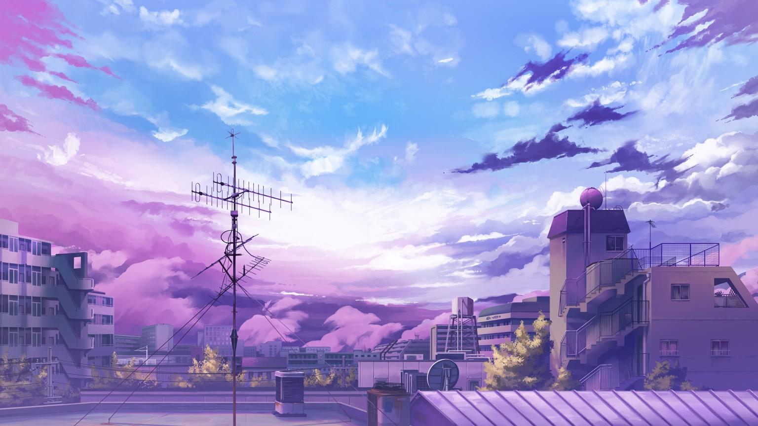 Download clouds scenic anime sky Wallpapers []