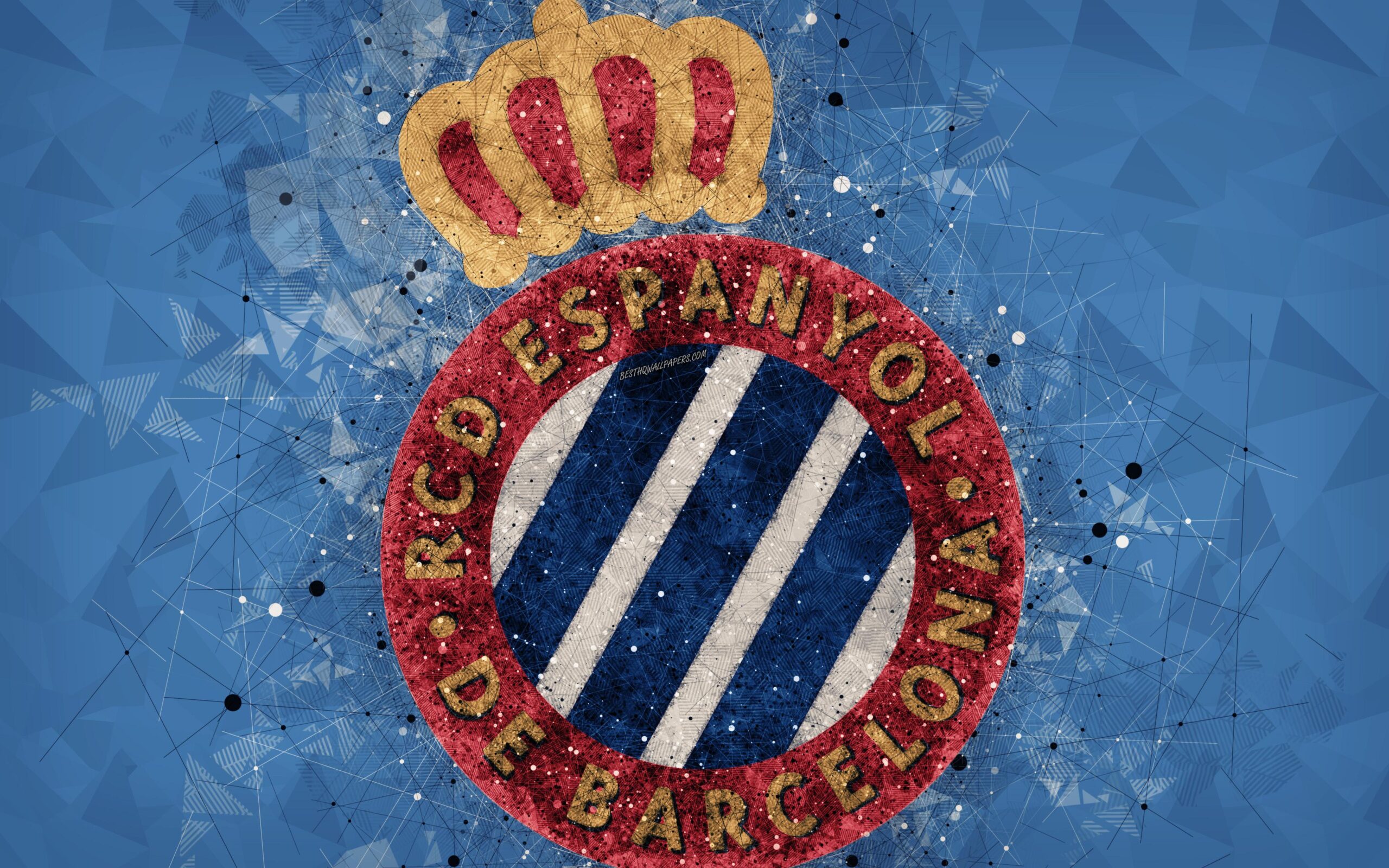 Download wallpapers RCD Espanyol, 4k, creative logo, Spanish