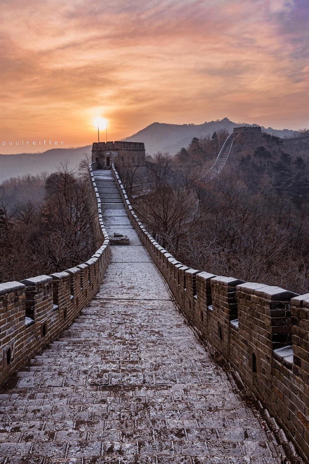 Great Wall Of China Sunris HD Wallpaper, Backgrounds Image