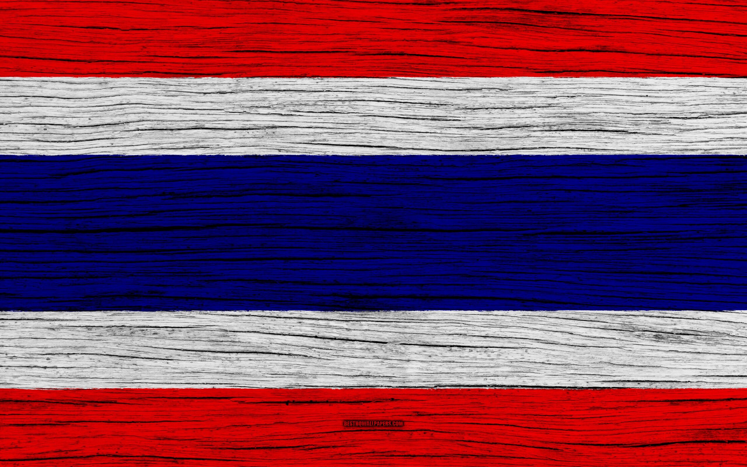 Download wallpapers Flag of Thailand, 4k, Asia, wooden texture, Thai