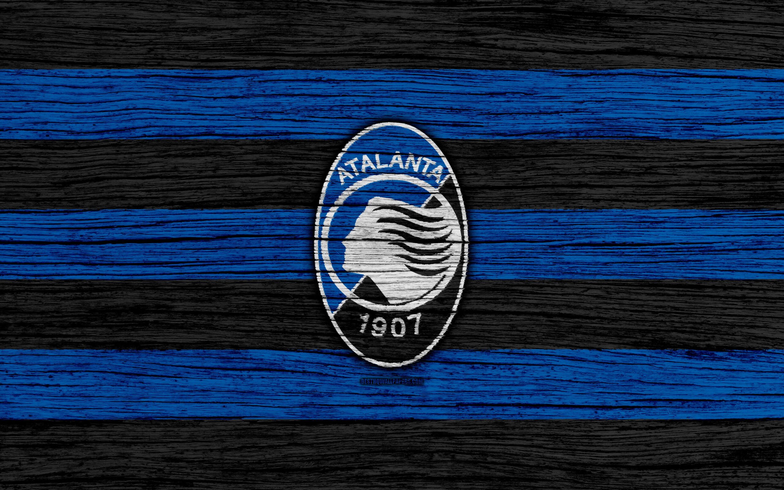 Download wallpapers Atalanta, 4k, Serie A, logo, Italy, wooden