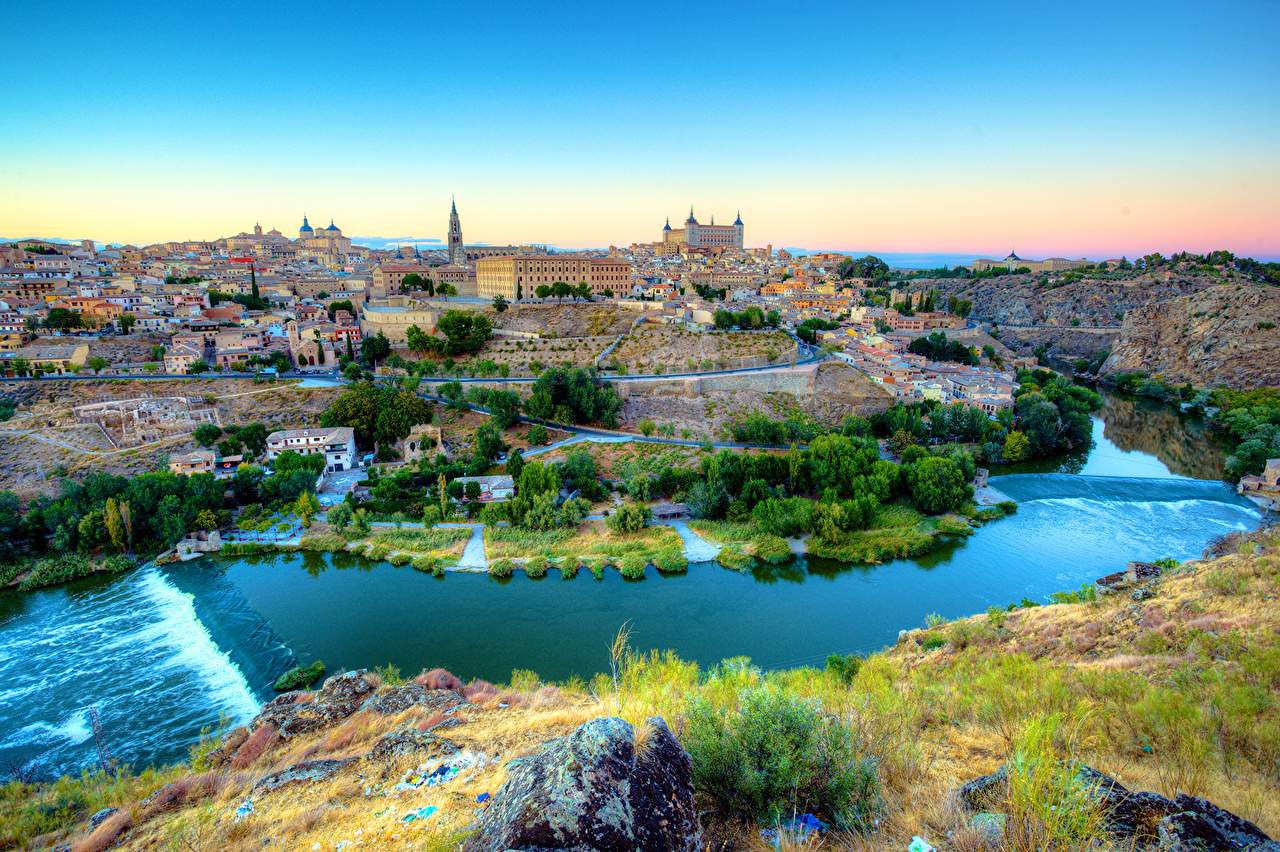 Wallpapers Toledo Spain Rivers Cities Houses