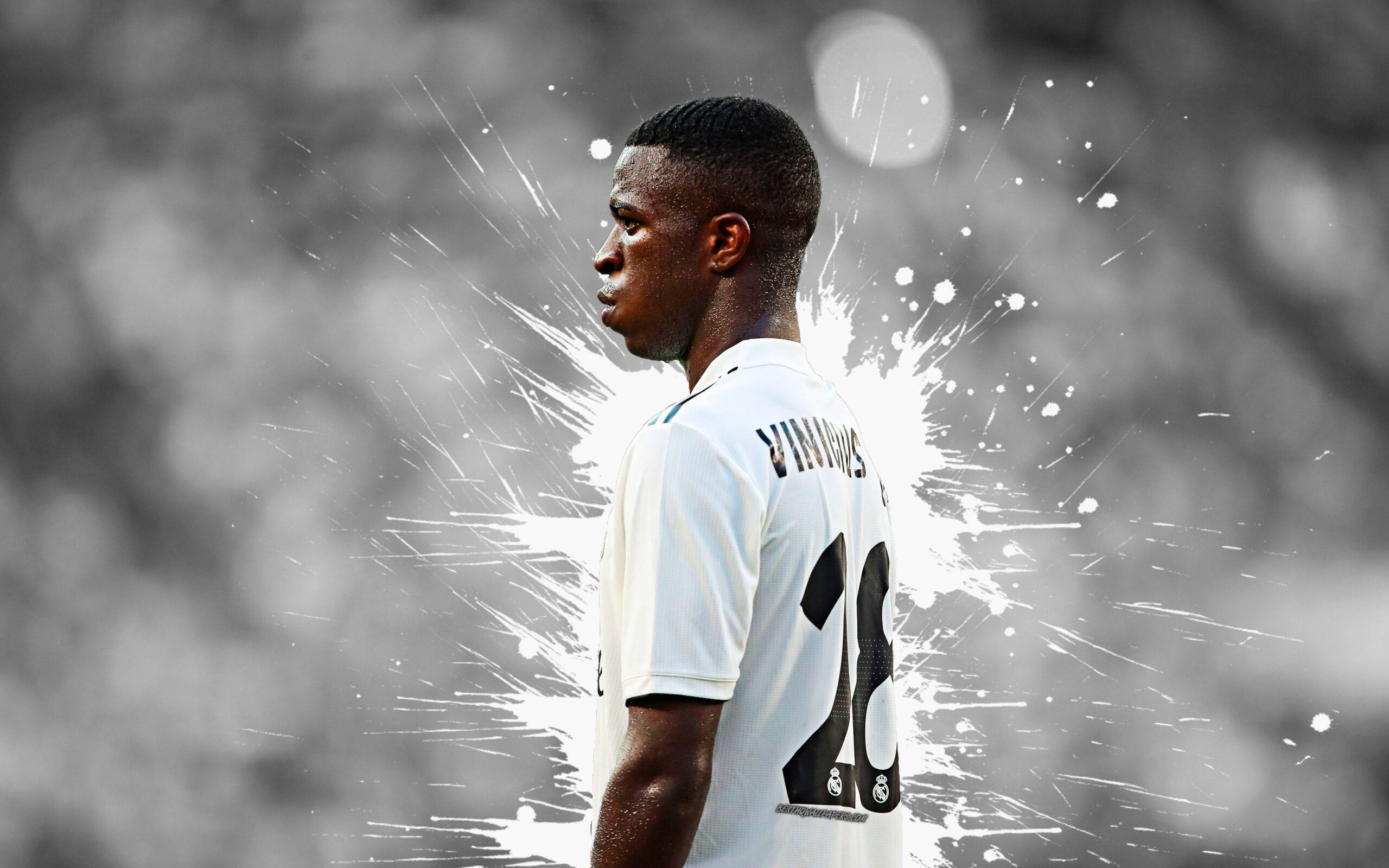 Download wallpapers Vinicius Junior, 4k, Real Madrid, art, Brazilian